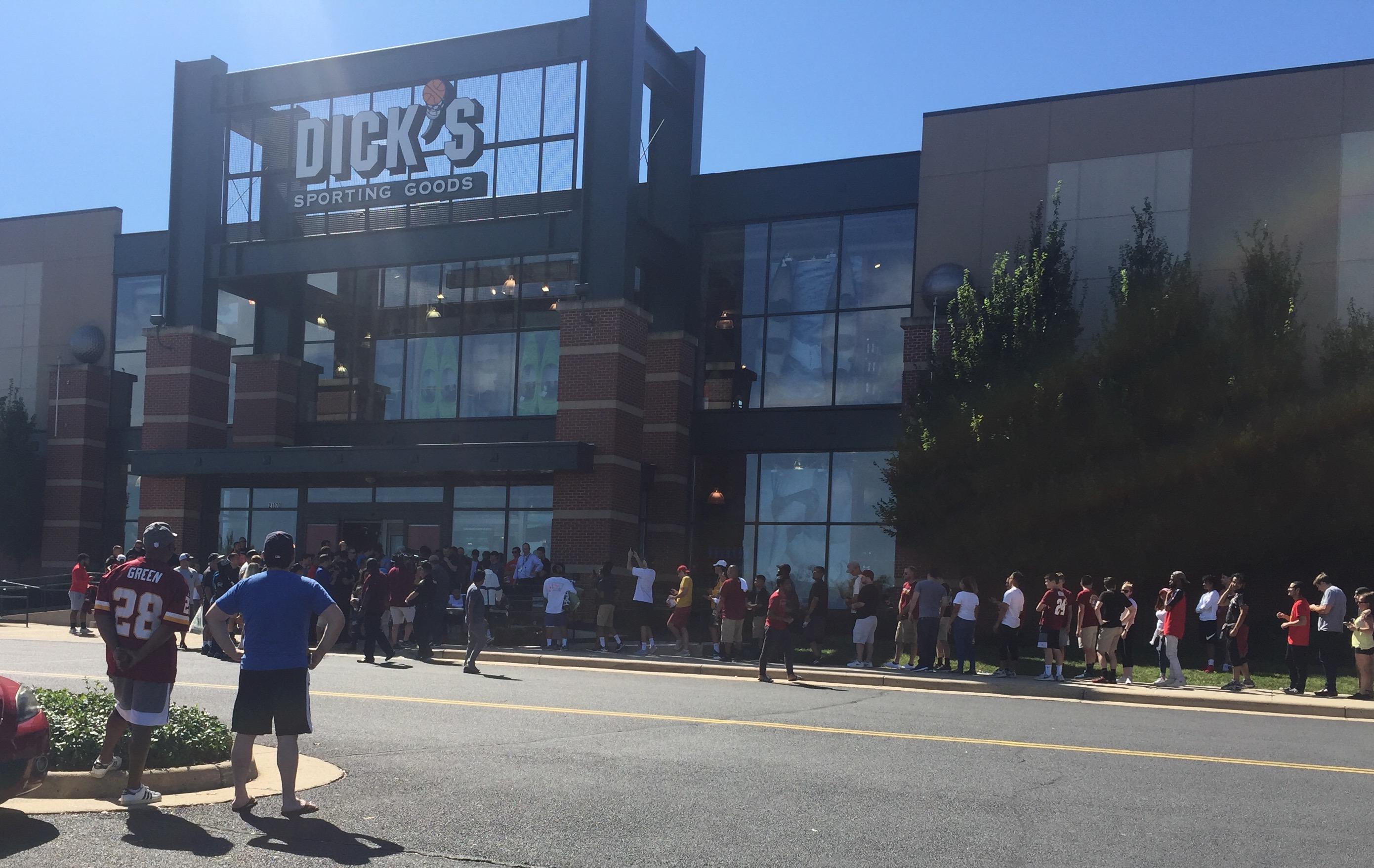 The scene at Dulles Town Center Redskins