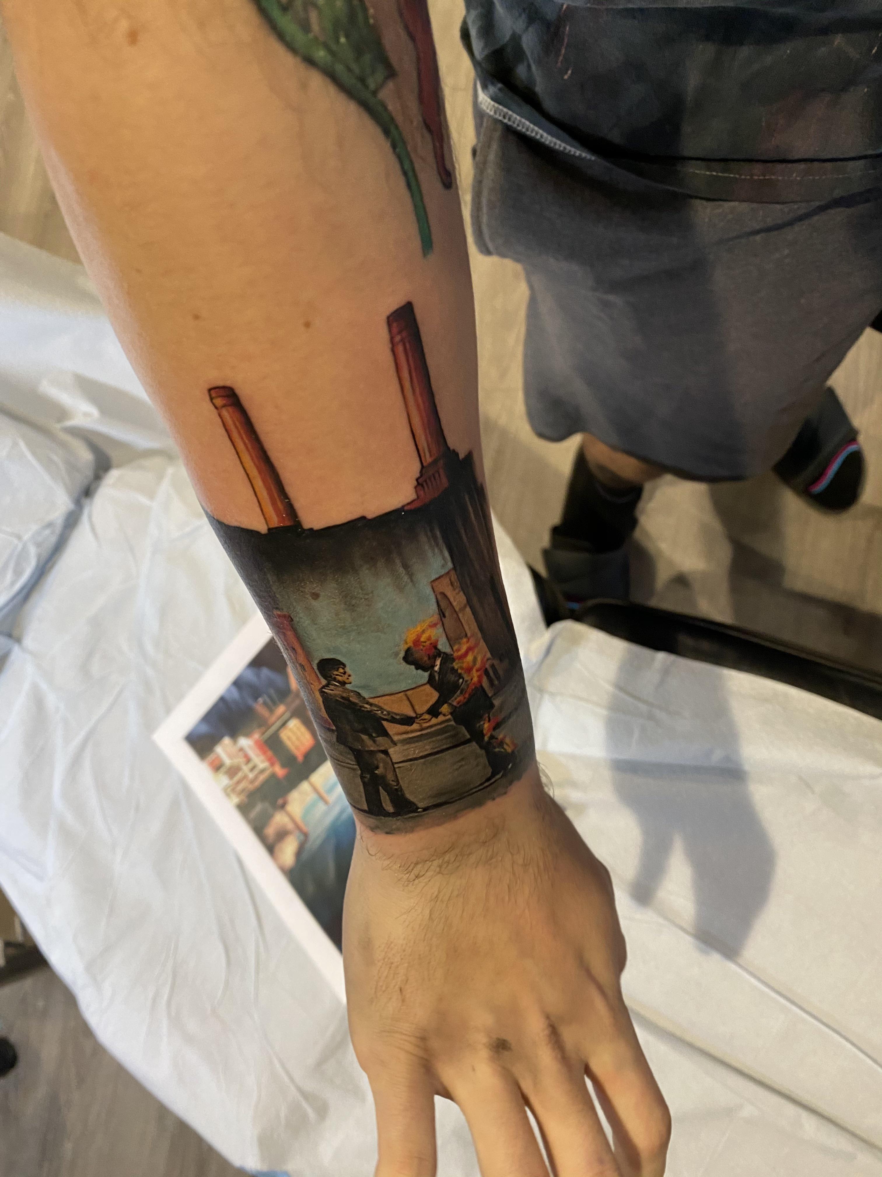 Early start to sleeve tattoo of all the album covers I’m getting done