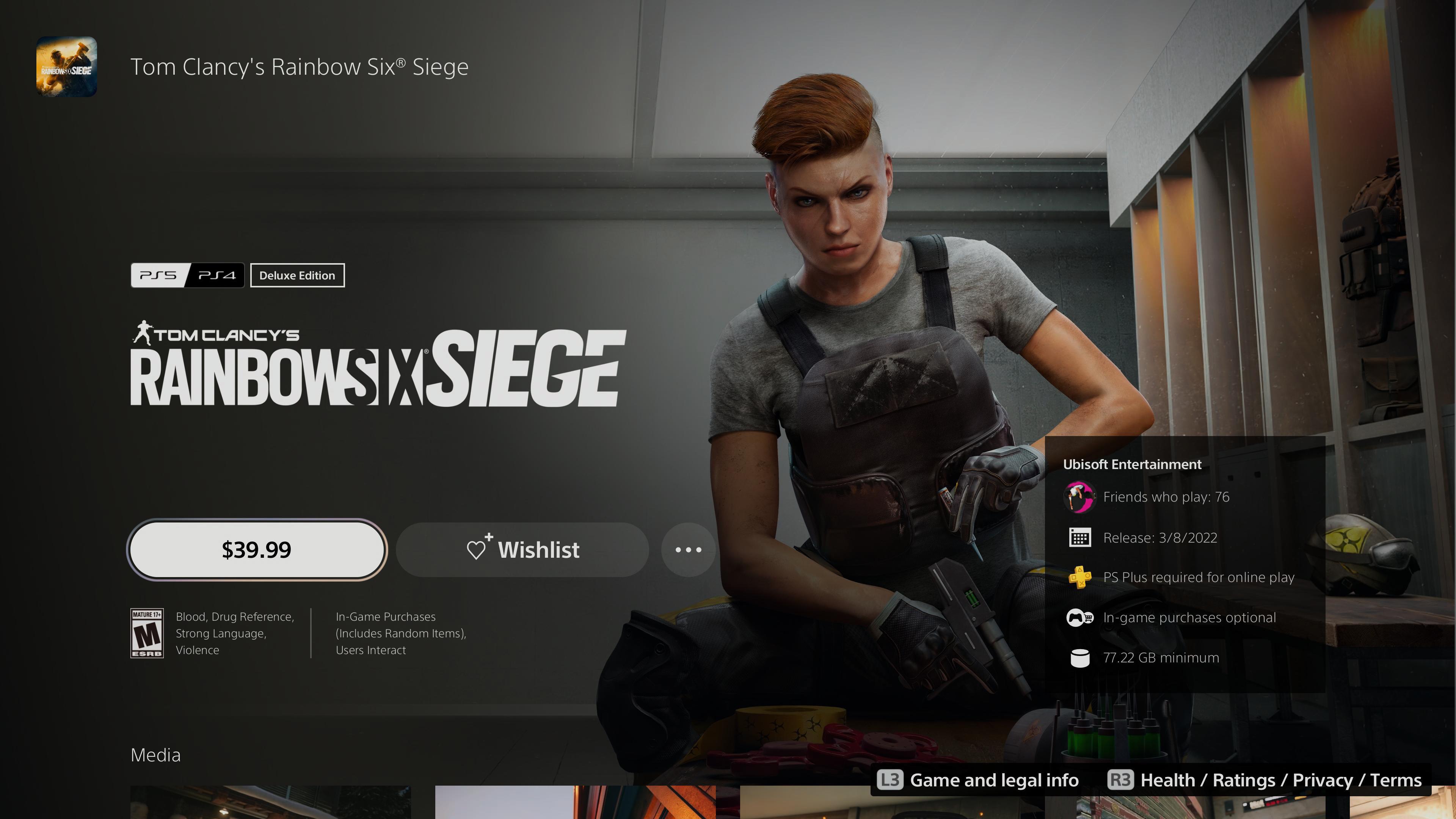 Question if I buy the ps5 version is r6, will the data from ps4