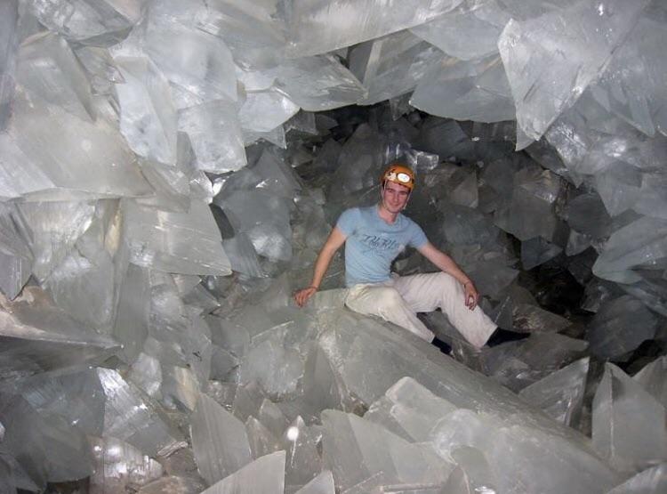 Quartz crystal cave found in an abandoned silver mine in Spain r