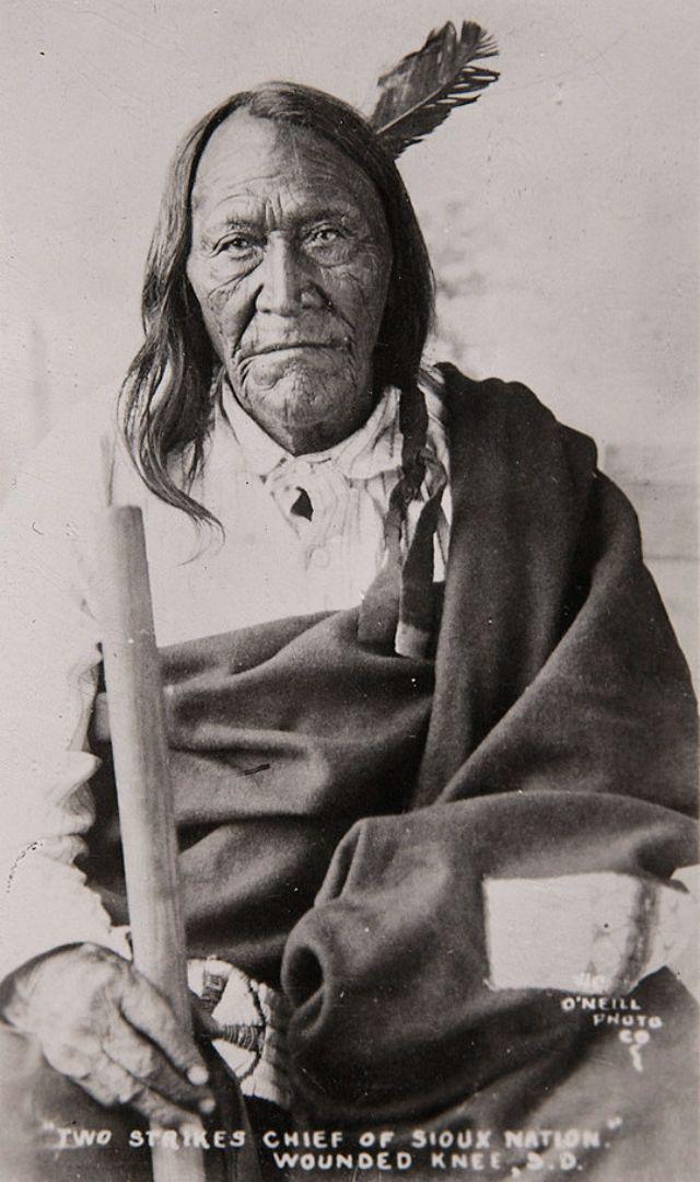 'Two Strikes', a Chief of the Sioux Nation, Wounded Knee, South Dakota