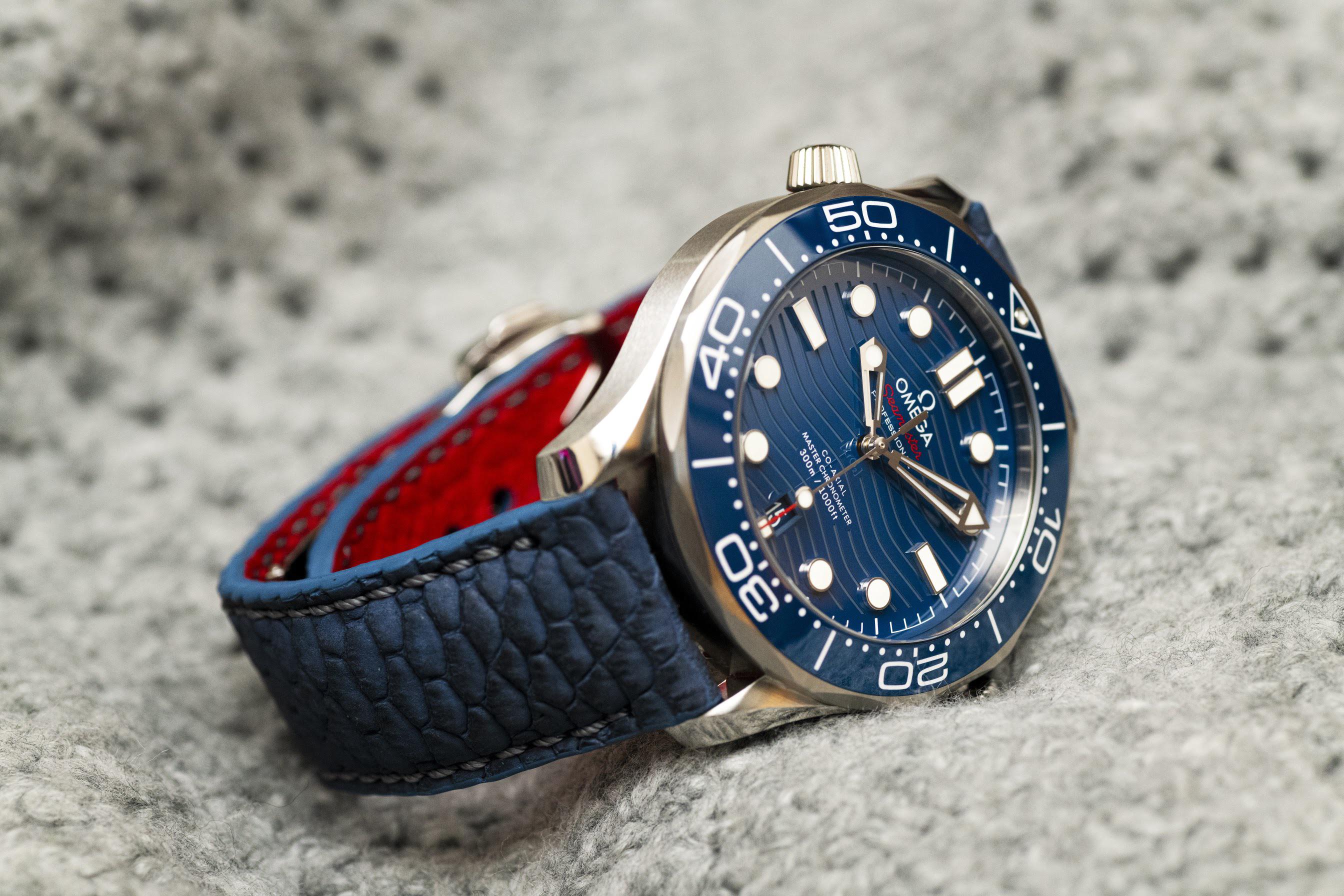 Seamaster 300M with beaver tail leather strap! r/OmegaWatches
