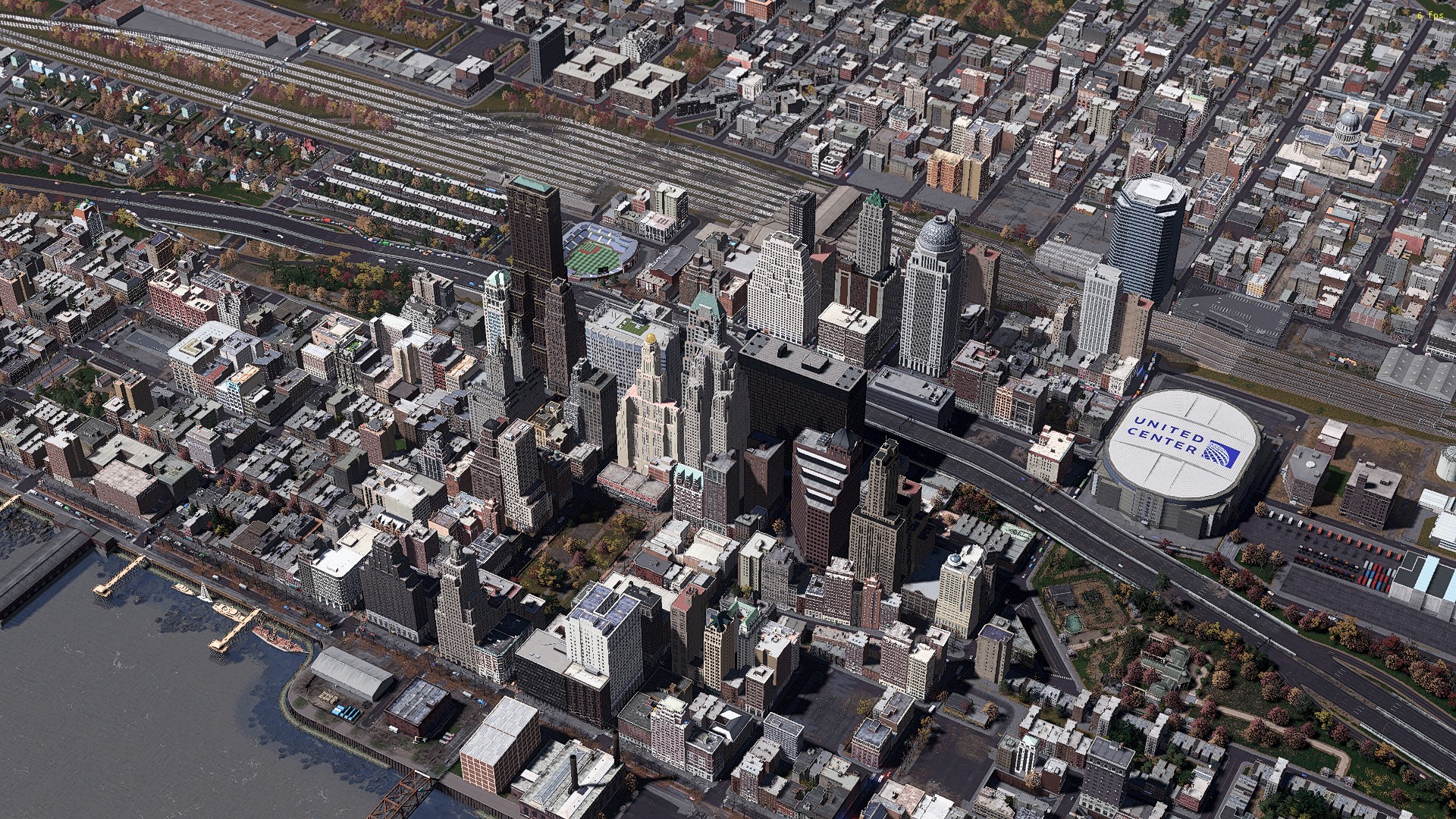City center overview CitiesSkylines