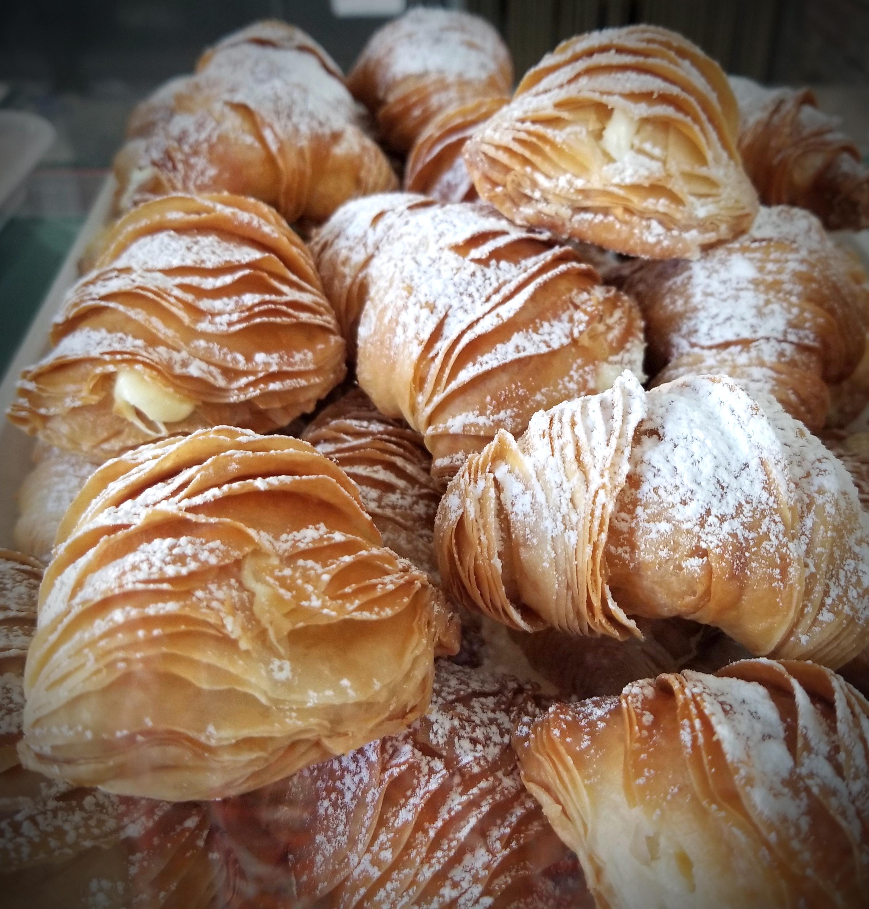 Nothing beats the smell of freshly made Sfogliatelle! Can be stuffed
