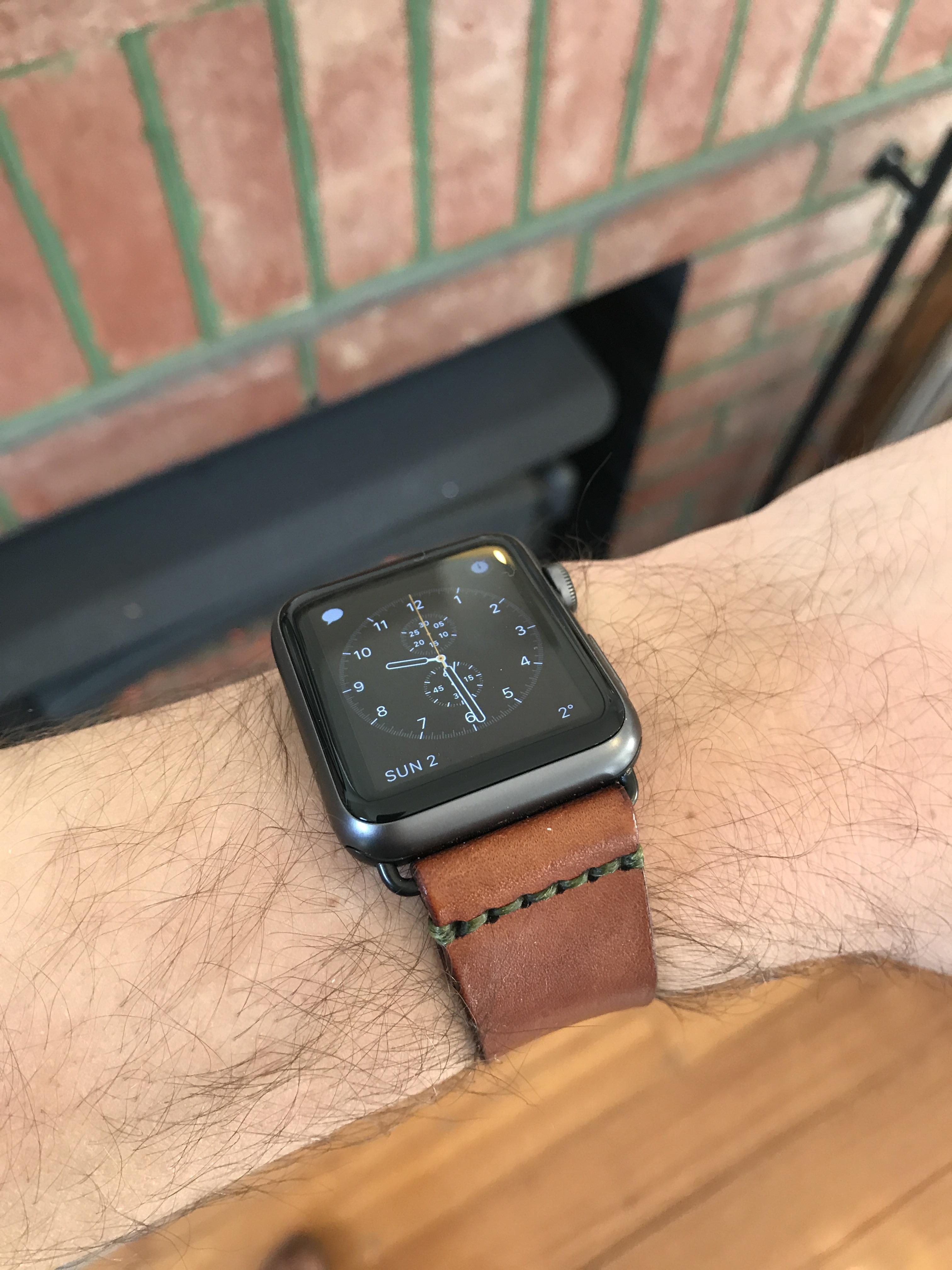 Original Apple Watch with bexar leather strap. Still love this piece of