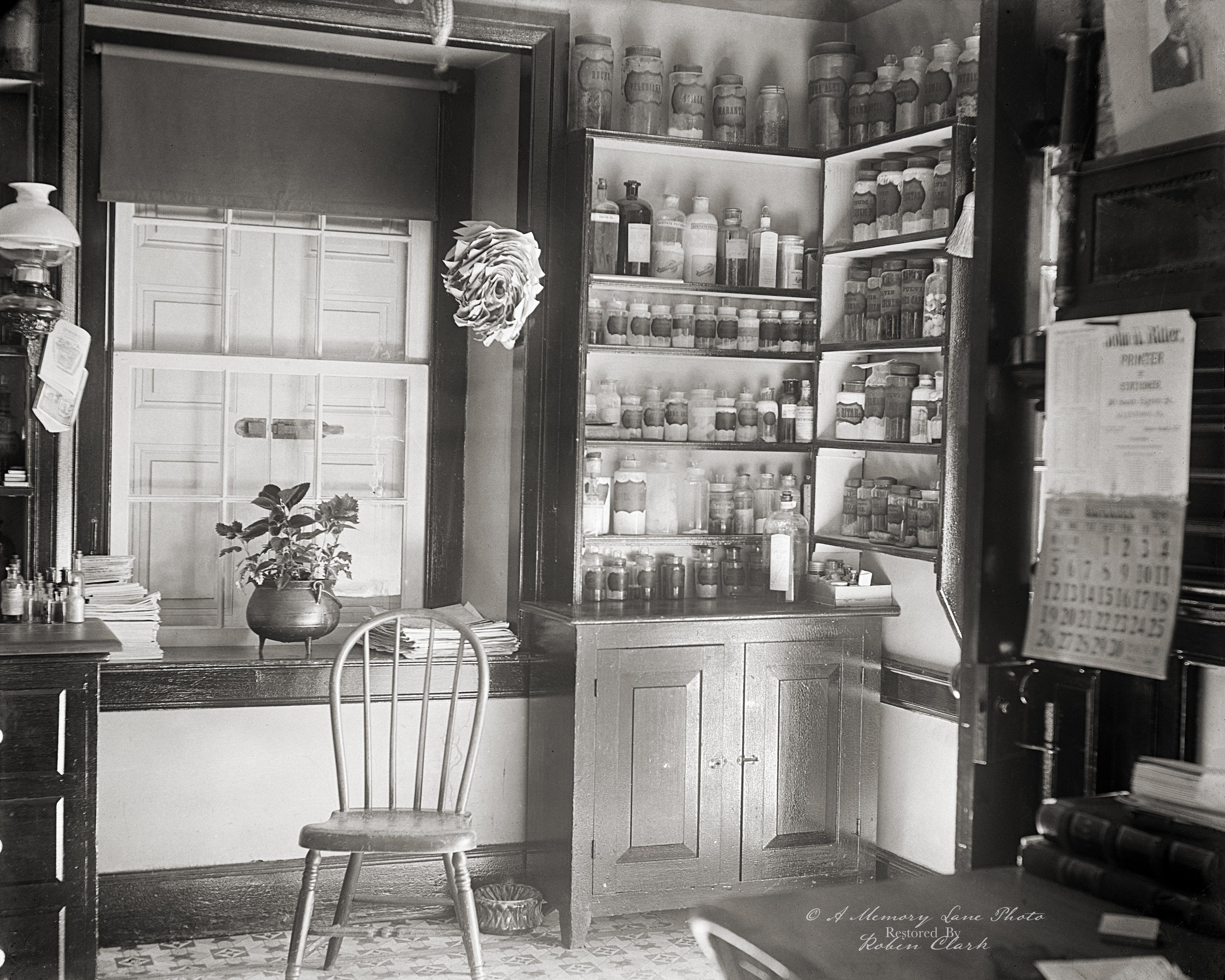 This photo is of Dr. Fly’s office in his home in Lynnville