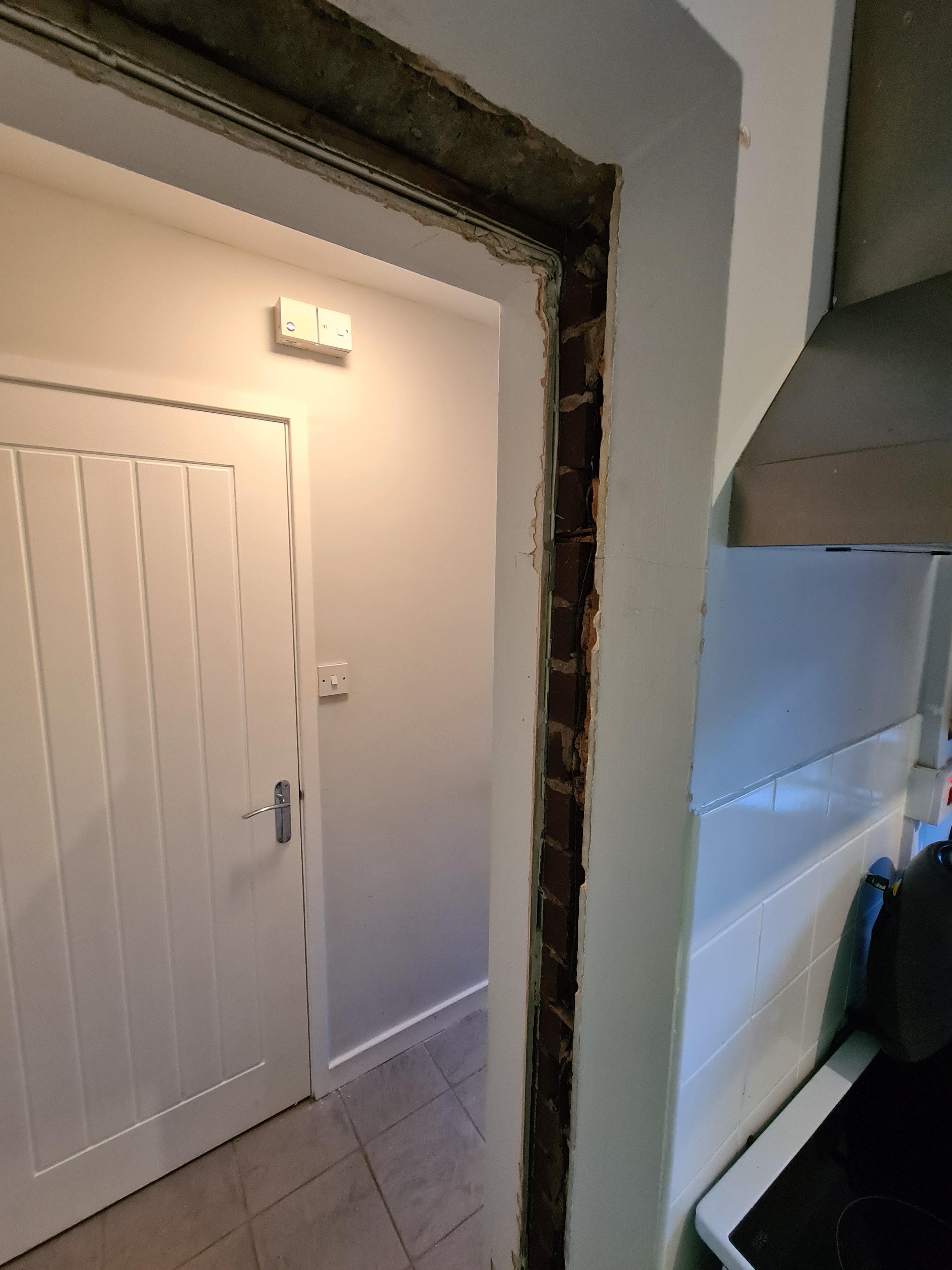 I've taken door frame out. Would a plasterer just fills that in or