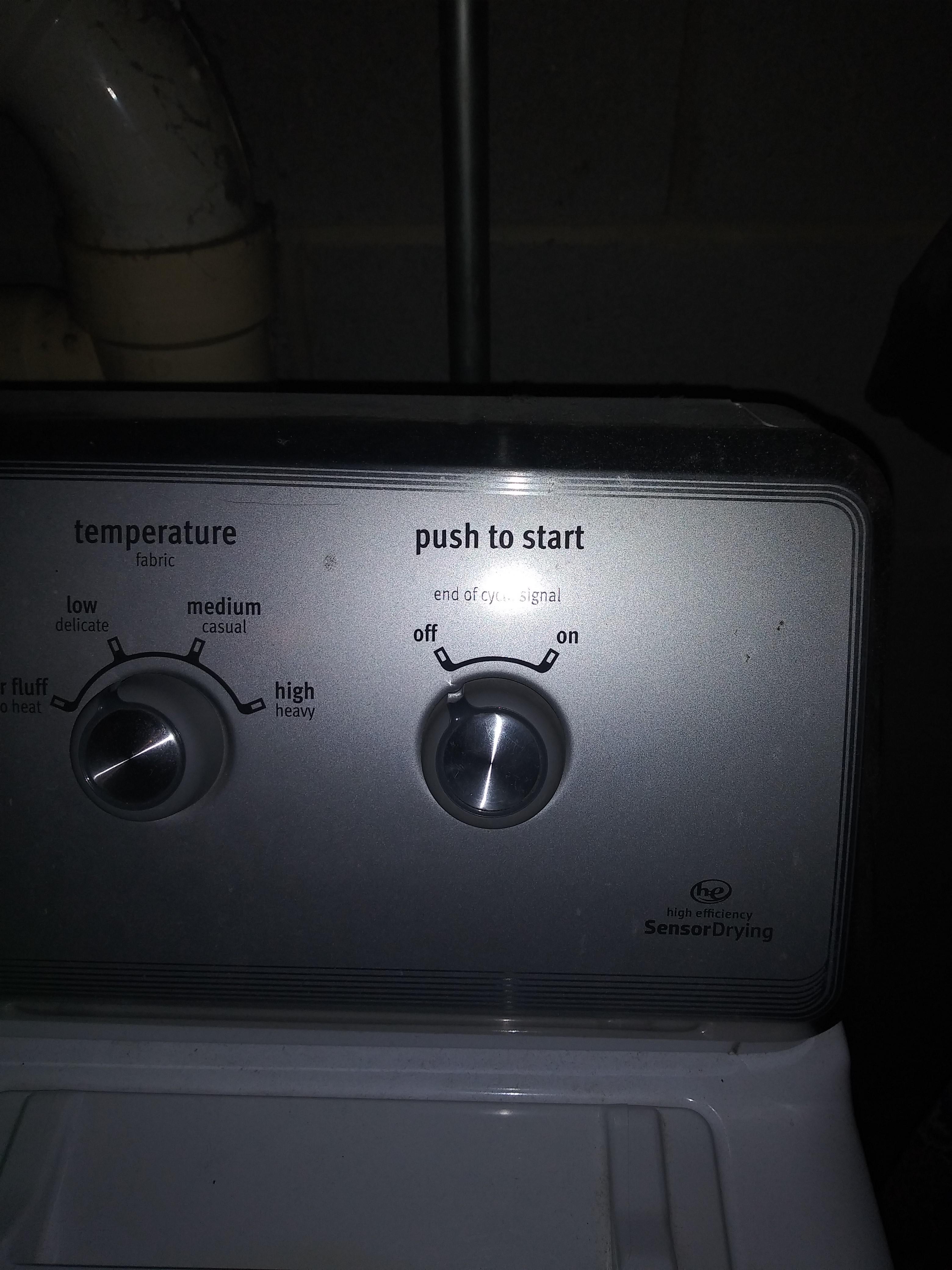 This dryer has the end of cycle buzzer setting on the same button as