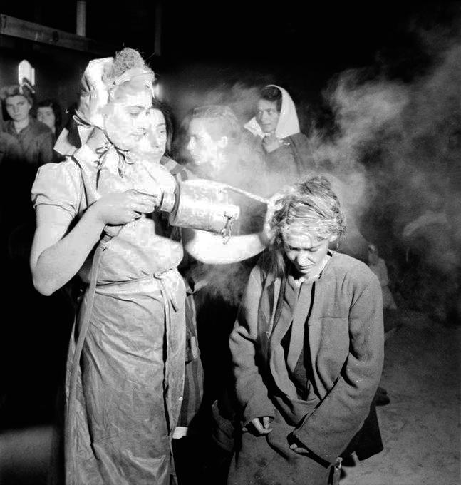 A woman newly liberated from the Bergen Belsen