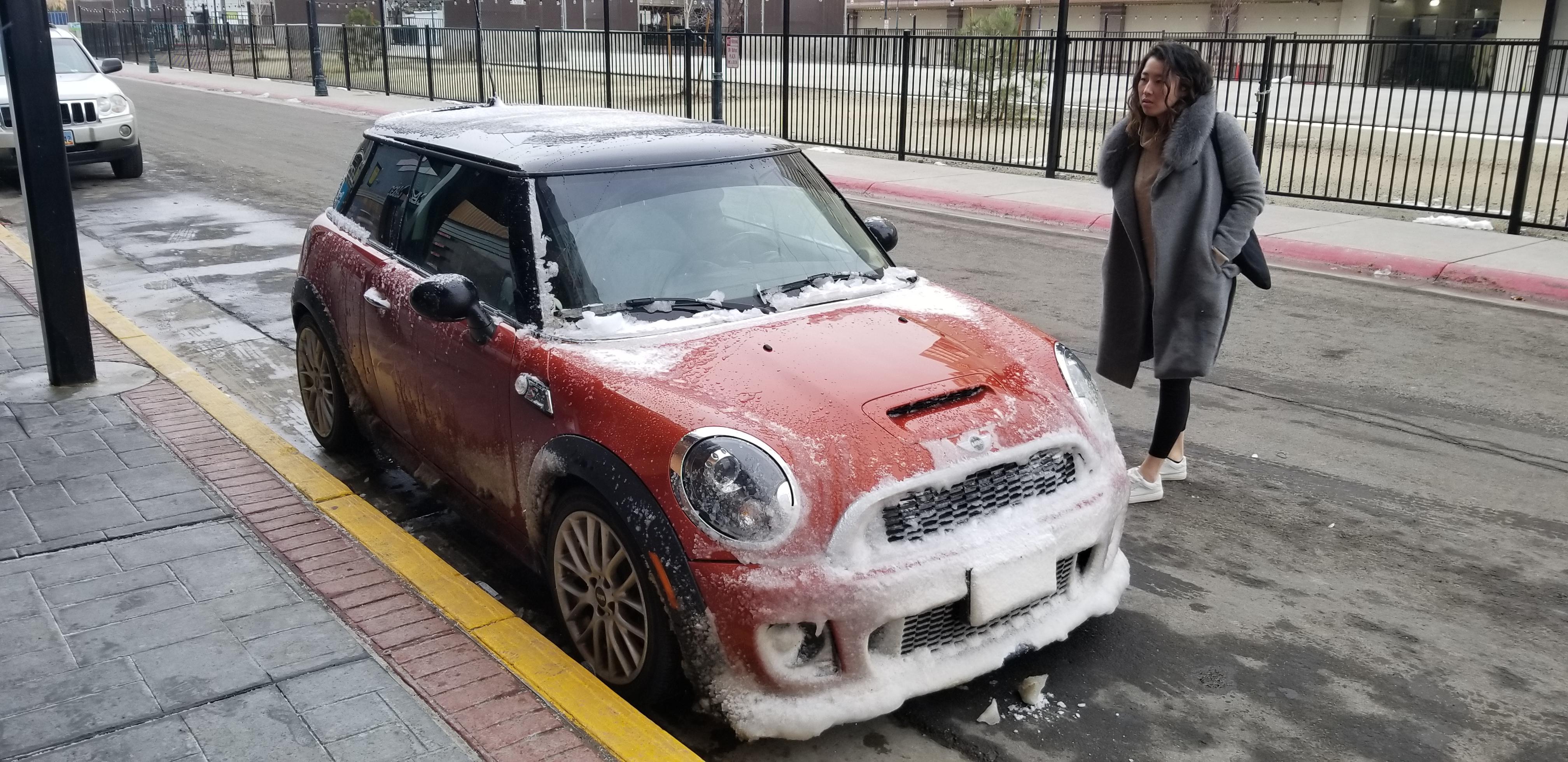 2013 Mini Cooper S after a long, perilous, and unchained trip on