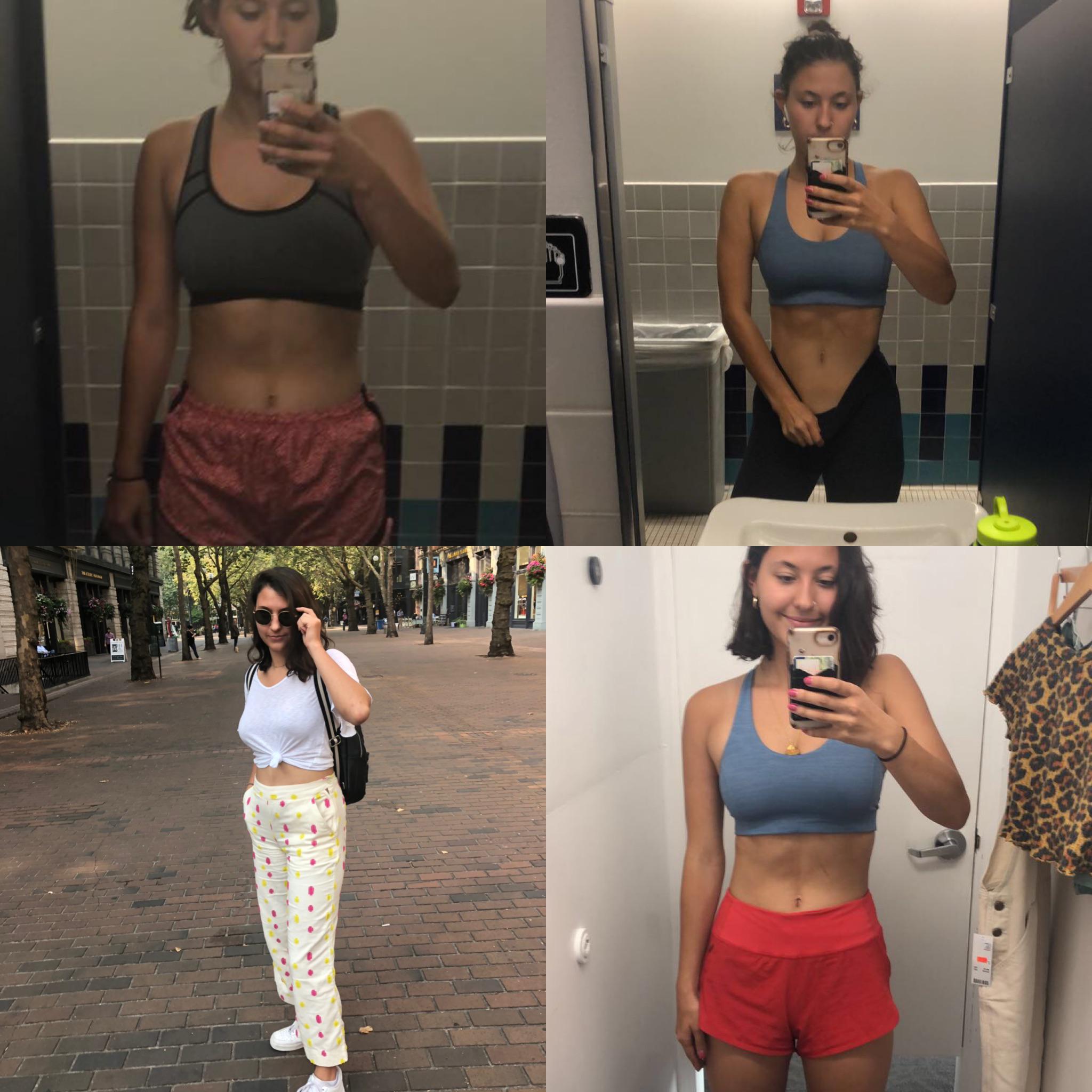 F/20/5'7.5" [142 > 128 = 13 pounds] (about 1 year) Didn't just lose