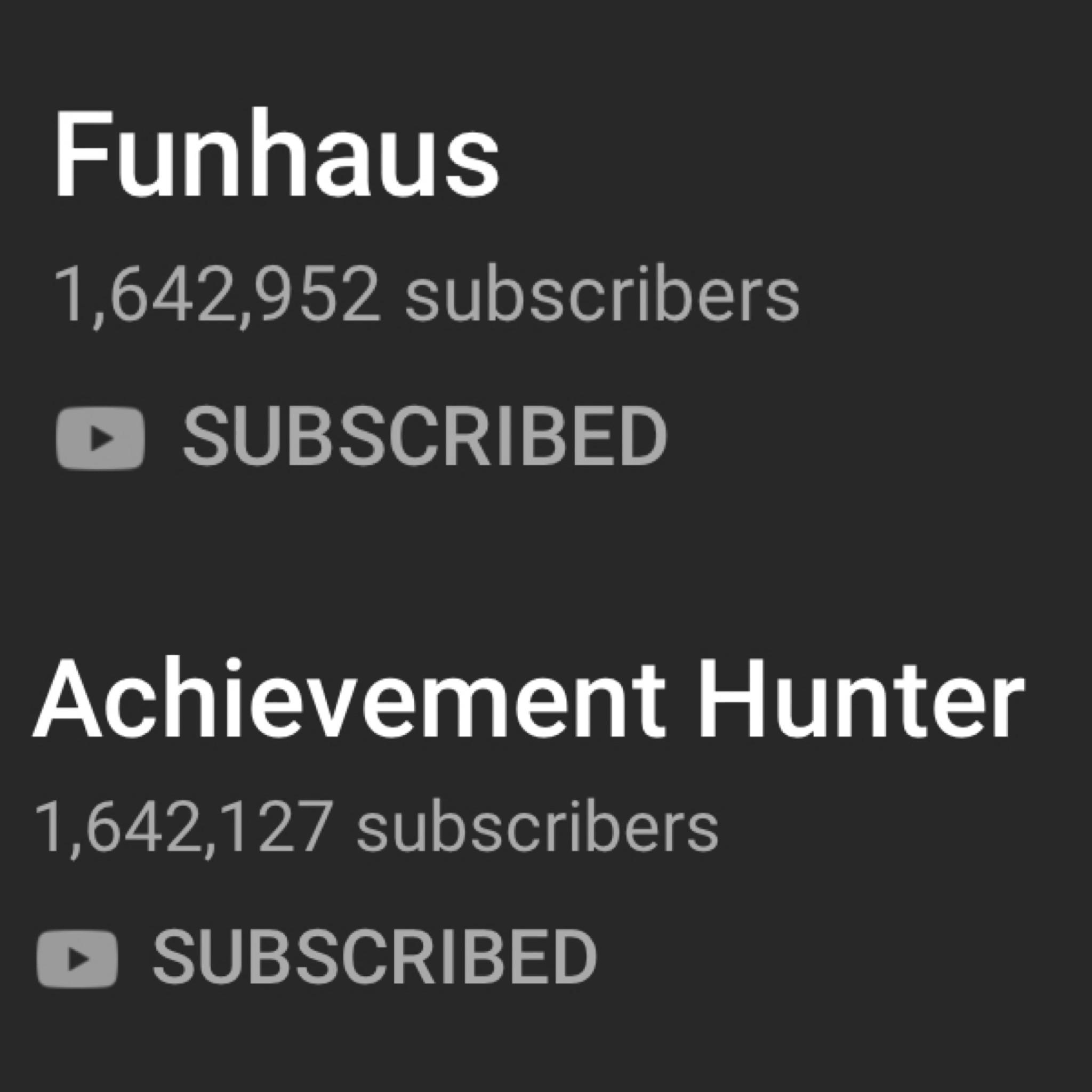 Funhaus passed Achievement Hunter! r/funhaus