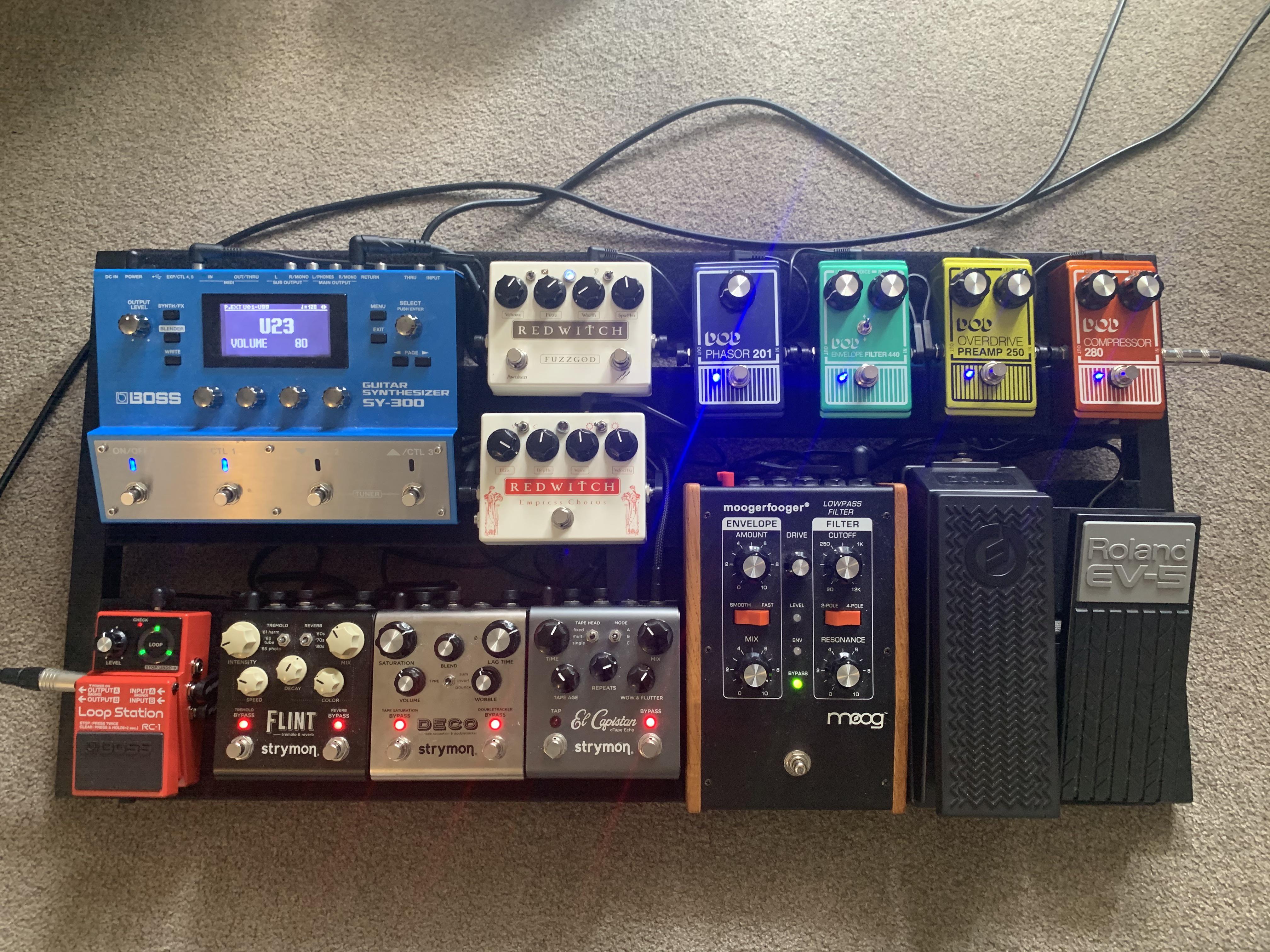 Pedalboard rearrangement day got my SY300 back on the board r