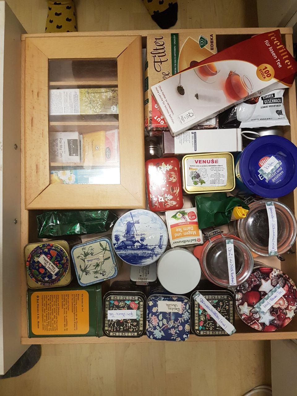 May I present to you my tea drawer (the drawer under the oven) r/tea