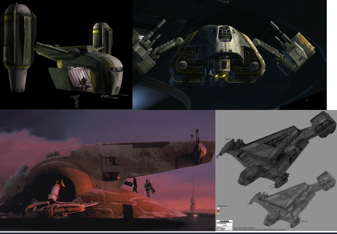 Noticed all of these bounty hunter ships land primarily on their thrust