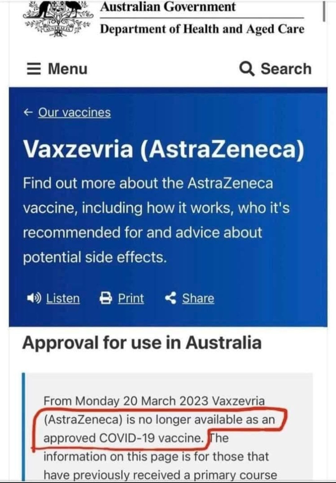 Astrazeneca(Covishield) banned in Australia r/bjpmeme