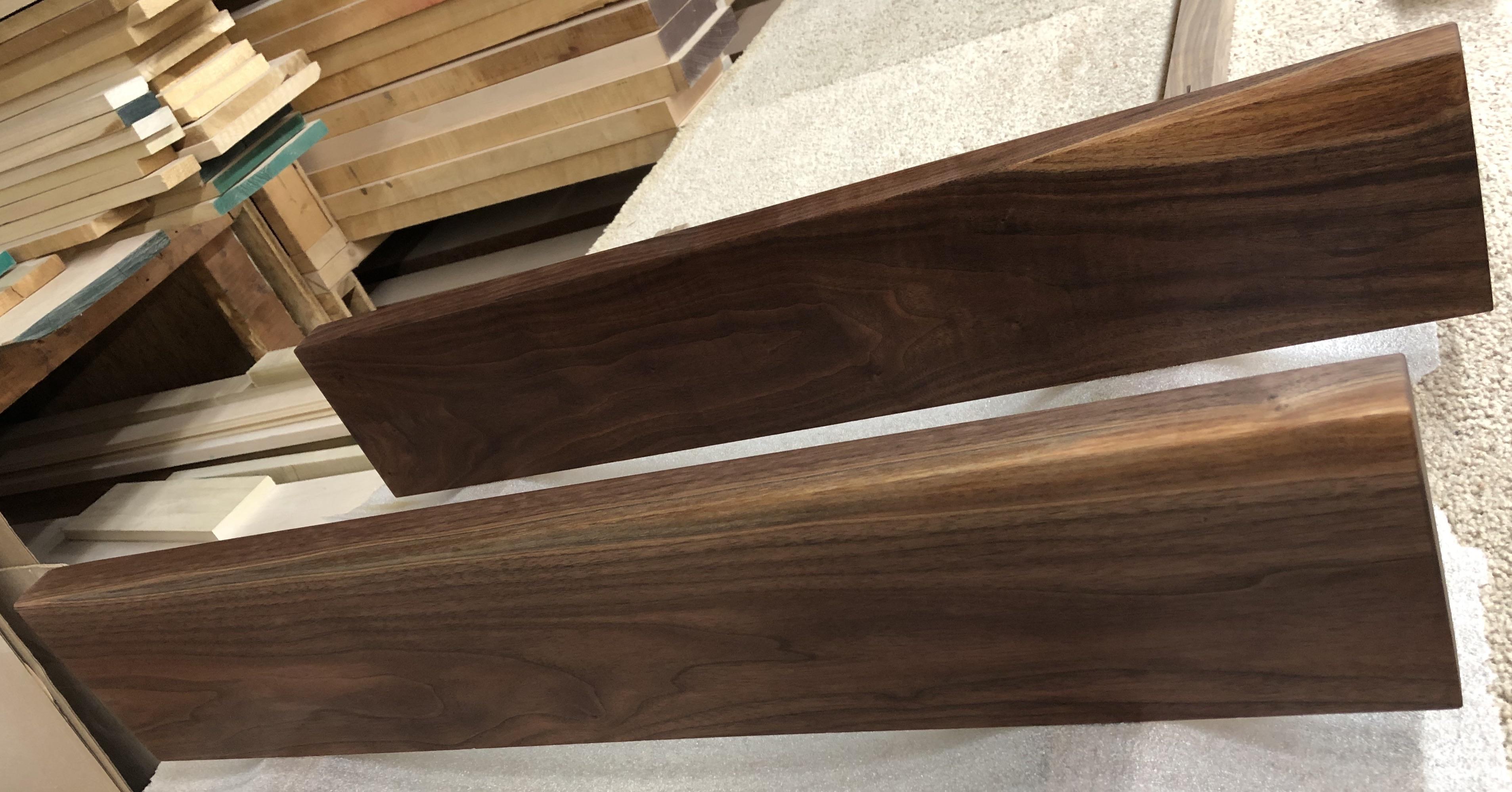 Some walnut shelves my boyfriend and I (mostly him) made to display