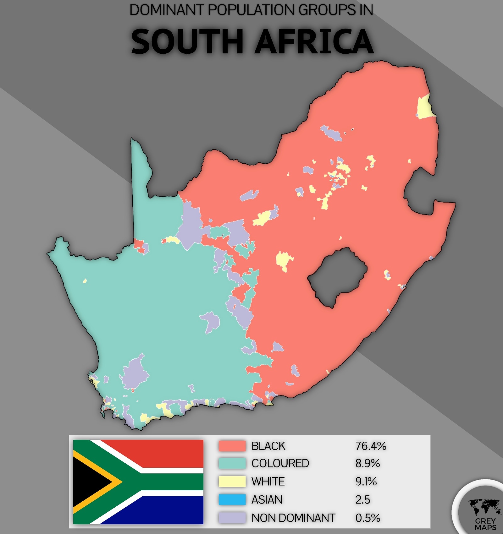 Dominant population groups in South Africa🇿🇦 r/MapPorn