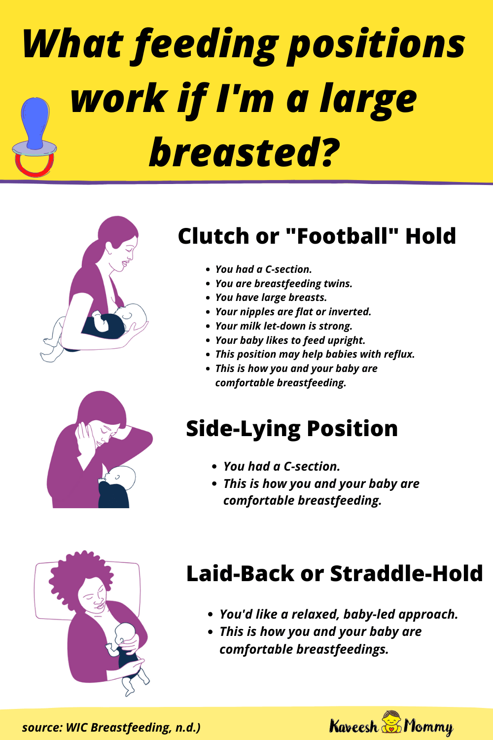 what feeding positions are good for large breasts? r/Breastfeeding101