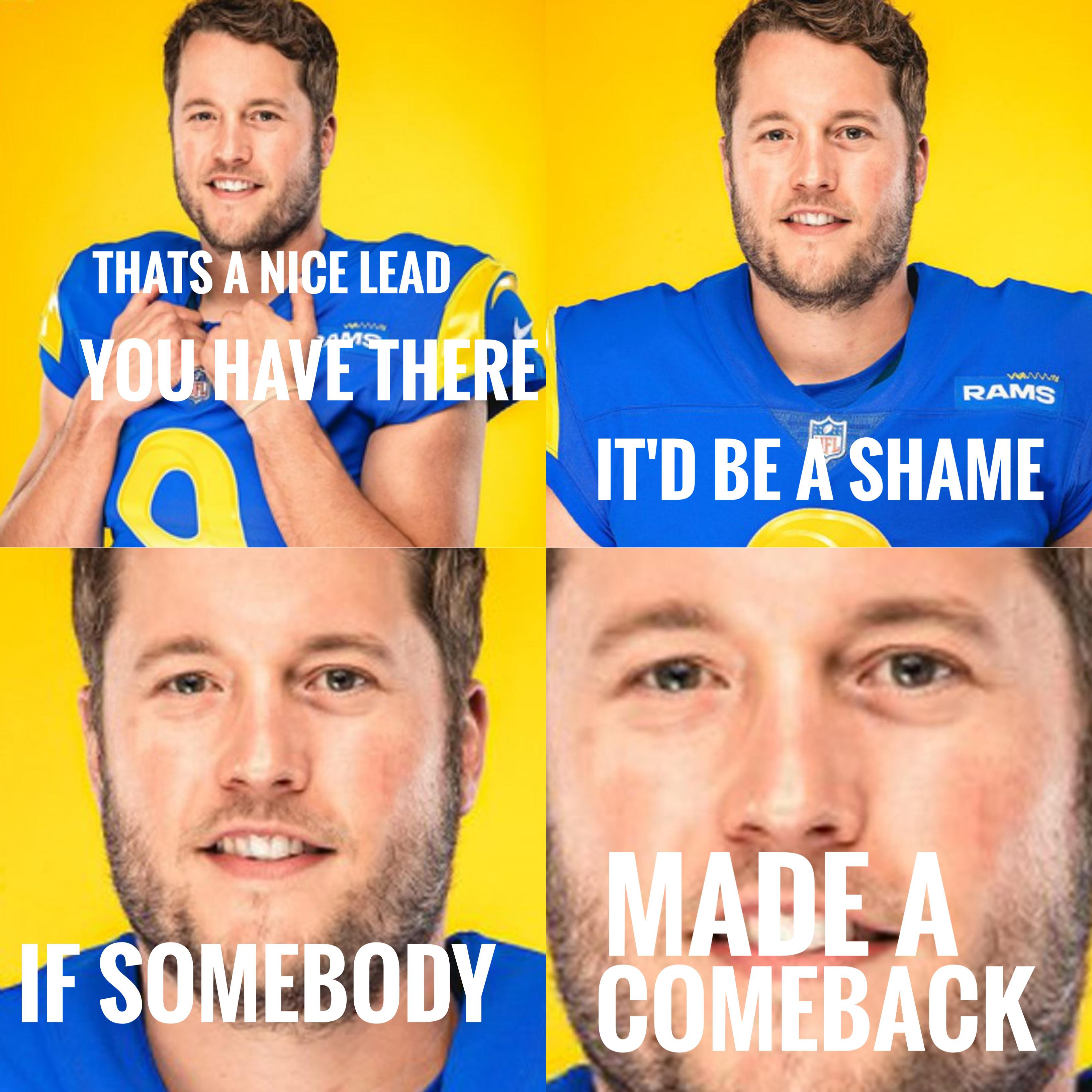 It's never too early for this meme. Stafford 4th quarter comeback