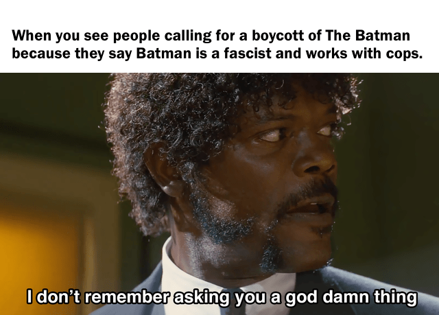 Too bit whack jobs calling themselves comic fans. ReevesBatmanmemes