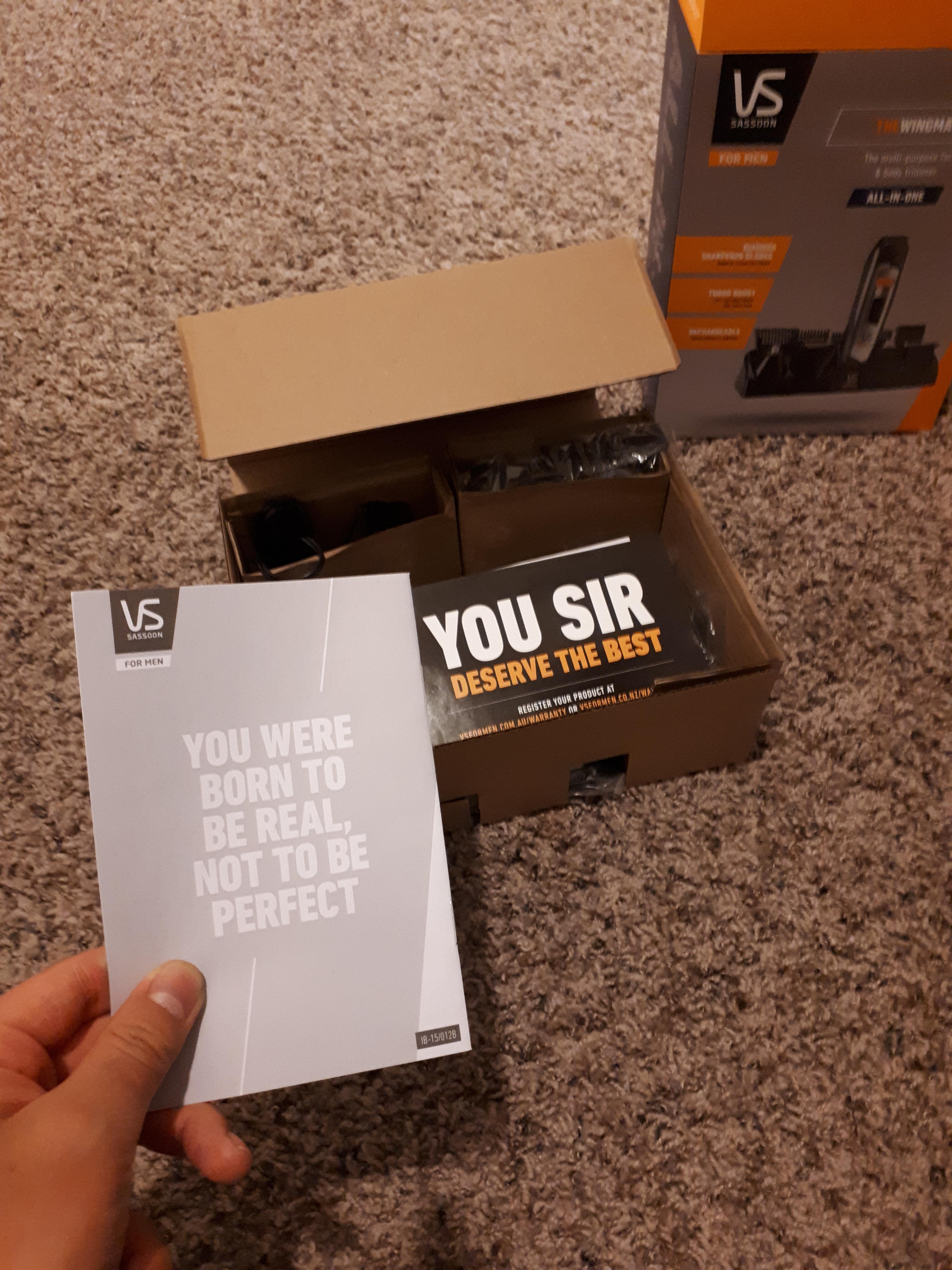 Bought a trimmer and I was having a rough stressful week. Inside the