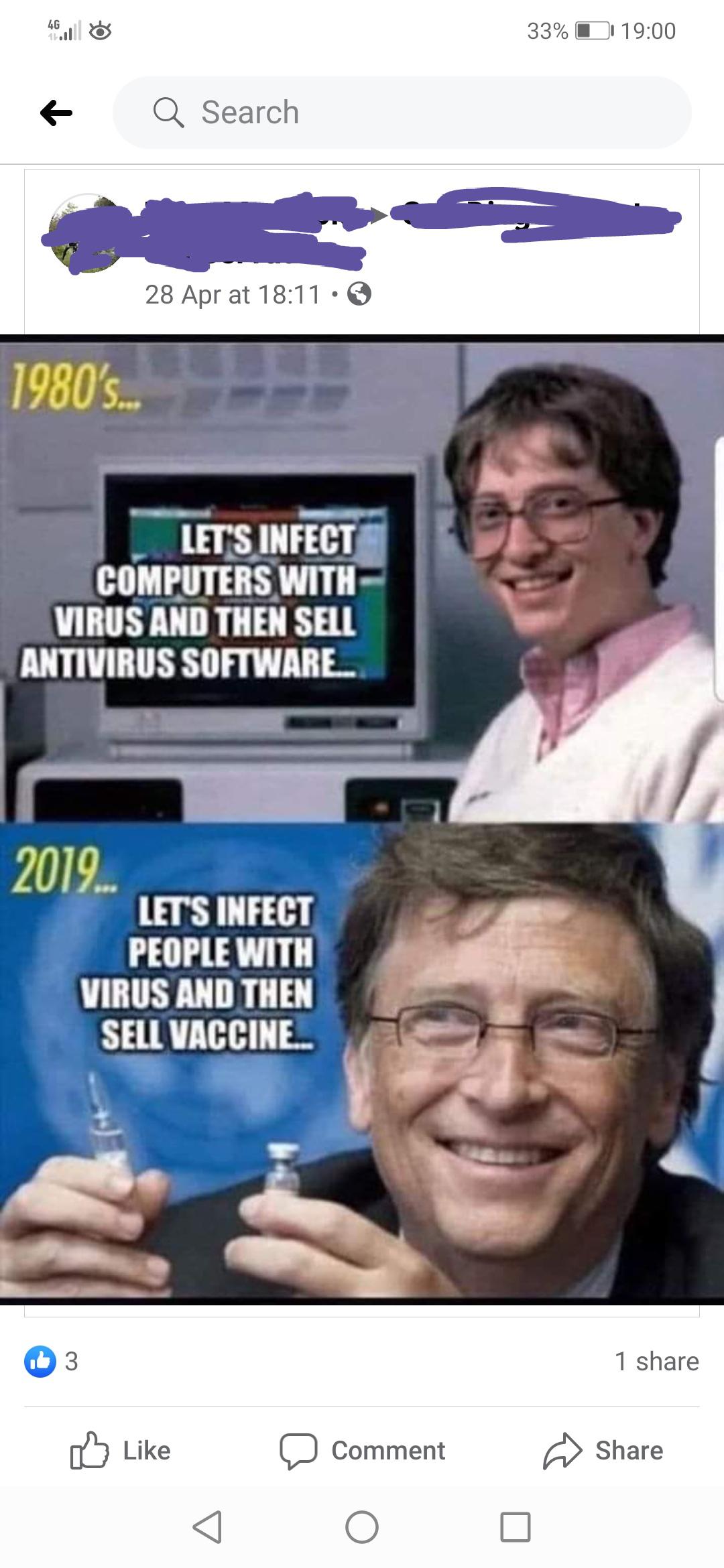 If you ever get any kind of virus, blame Bill Gates insanepeoplefacebook
