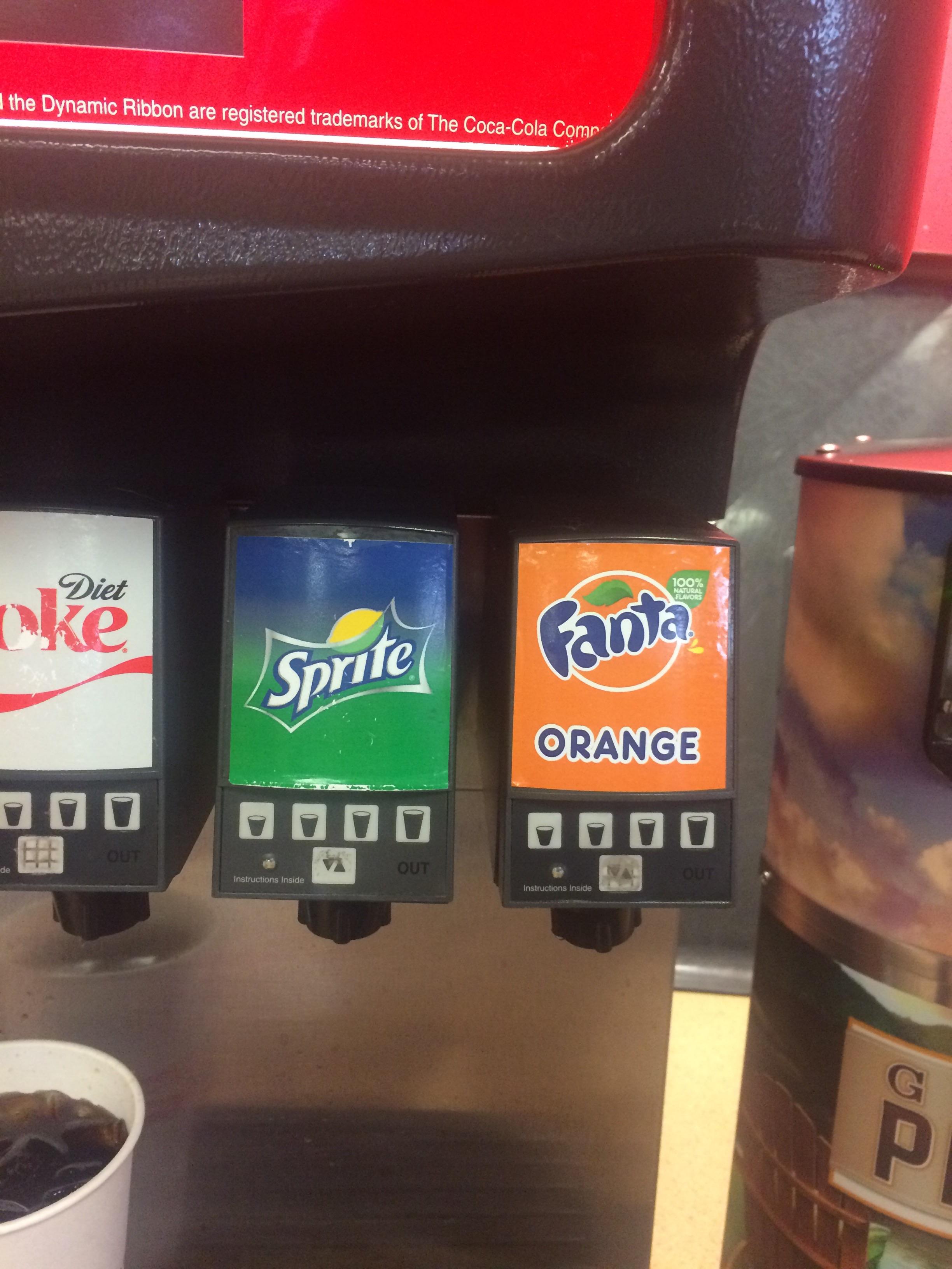 Soft drink machine that dispenses soda by size of drink r