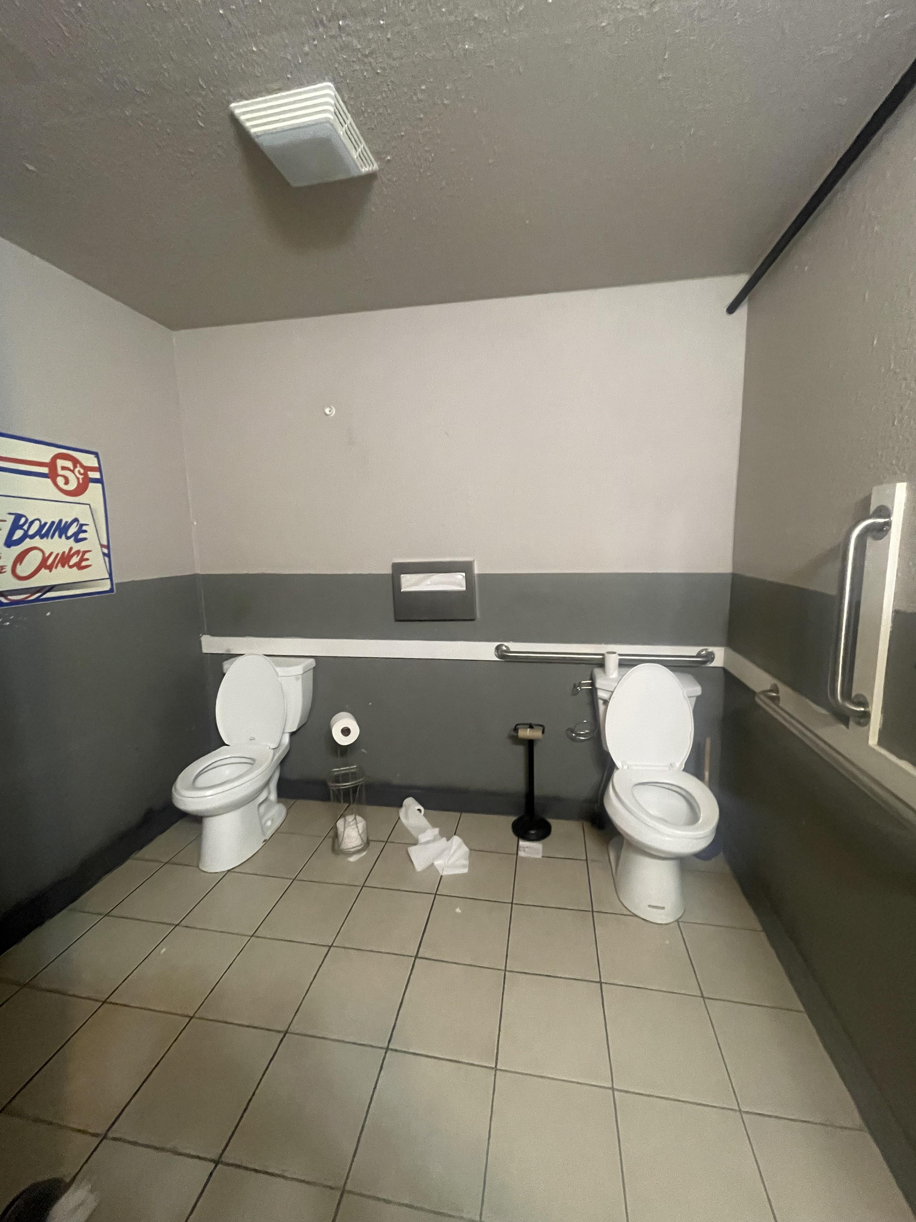 One bathroom, two toilets, no stalls. r/mildlyinfuriating