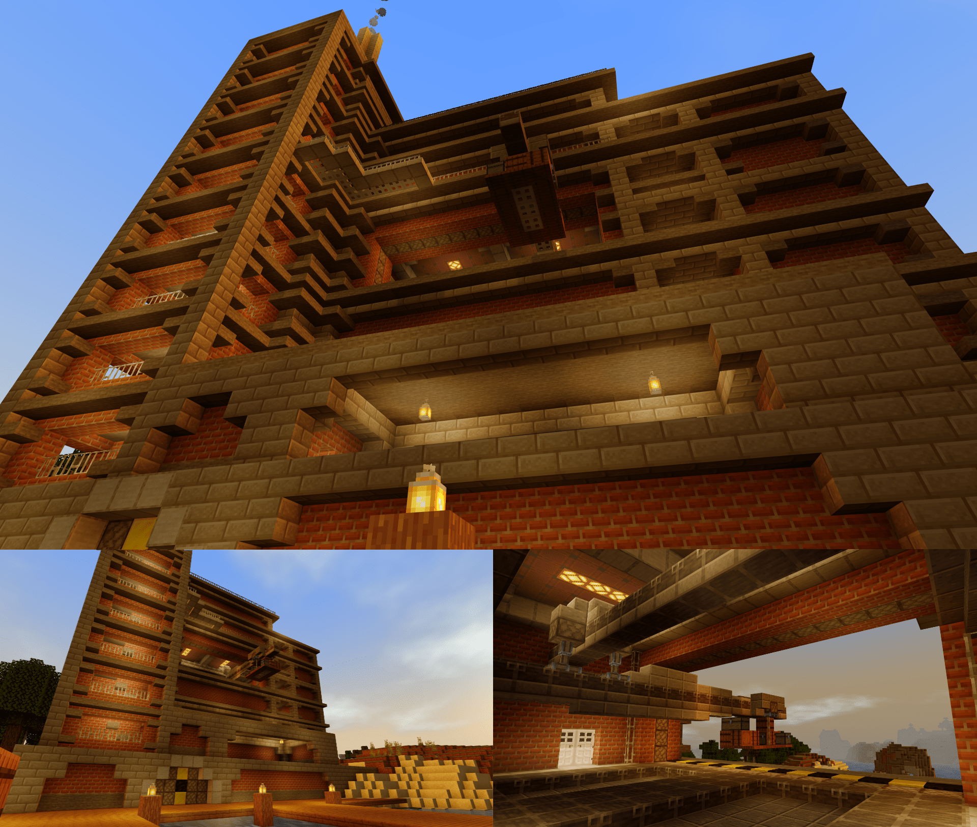 Industrial style building (my biggest build so far) r/Minecraft