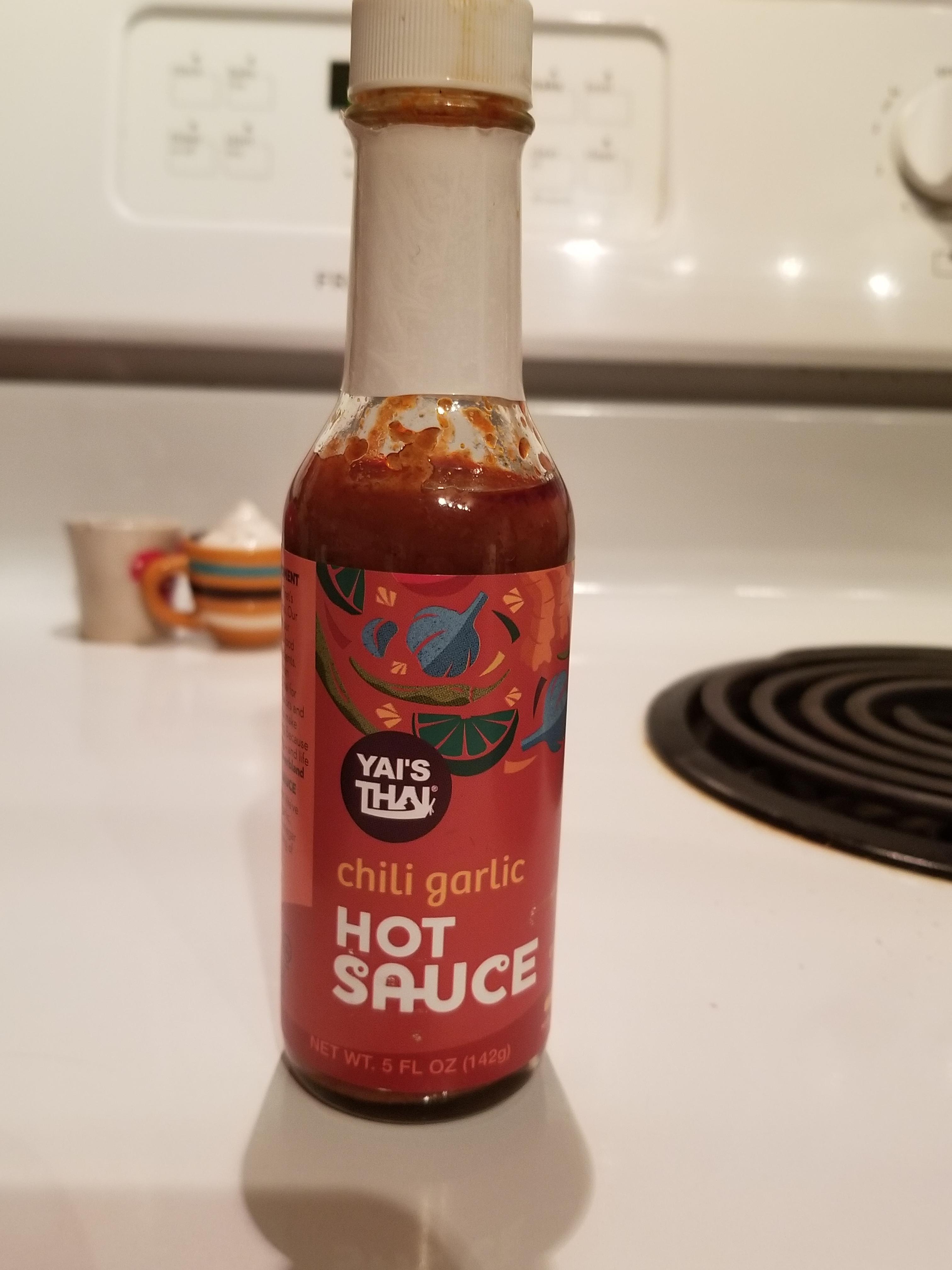 Yai's Thai Chili Garlic hot sauce. Truffle and garlic flavor with good