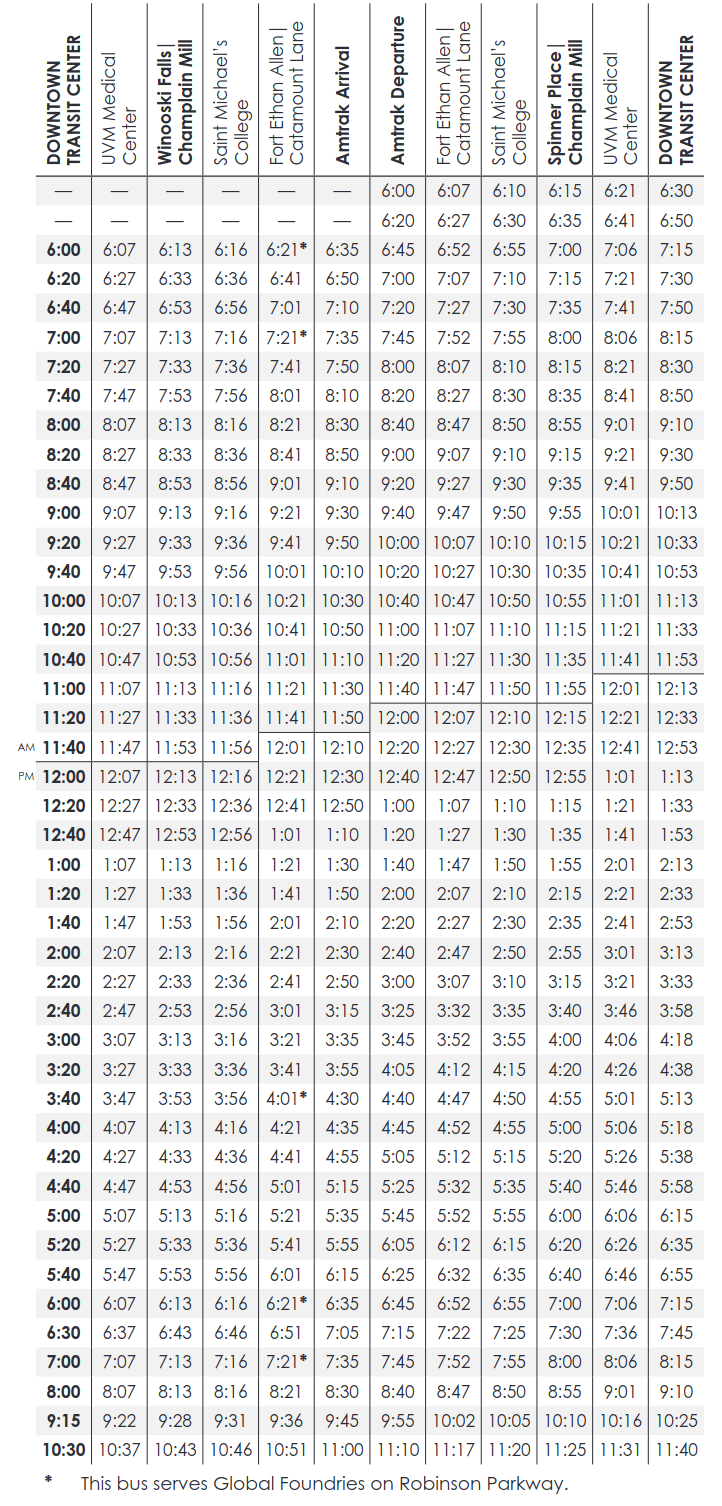 New Essex bus schedule, more often and faster! ) burlington