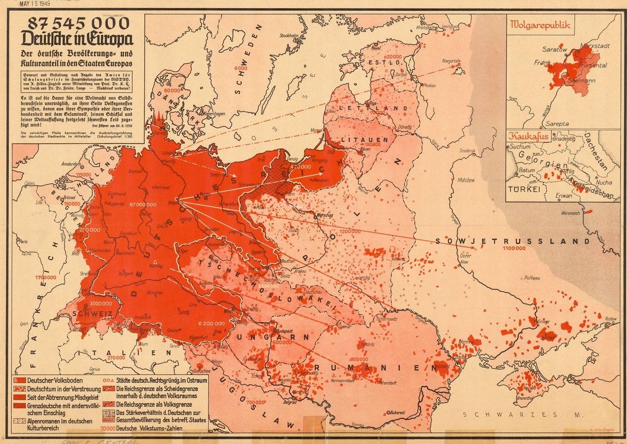German Settlements in Eastern Europe, 1938 r/MapPorn