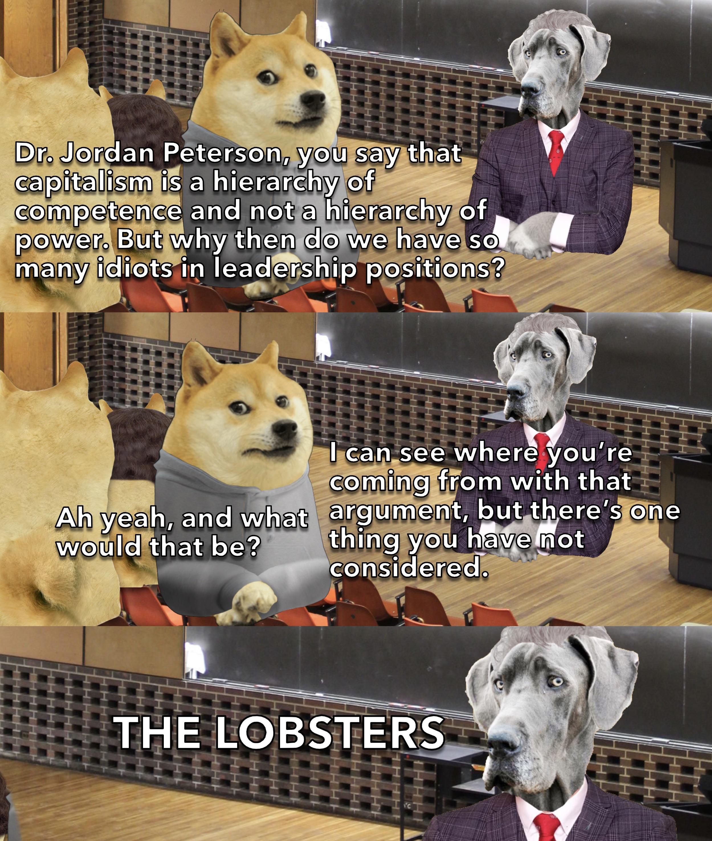 Le Jordan Peterson talking about lobsters has arrived r