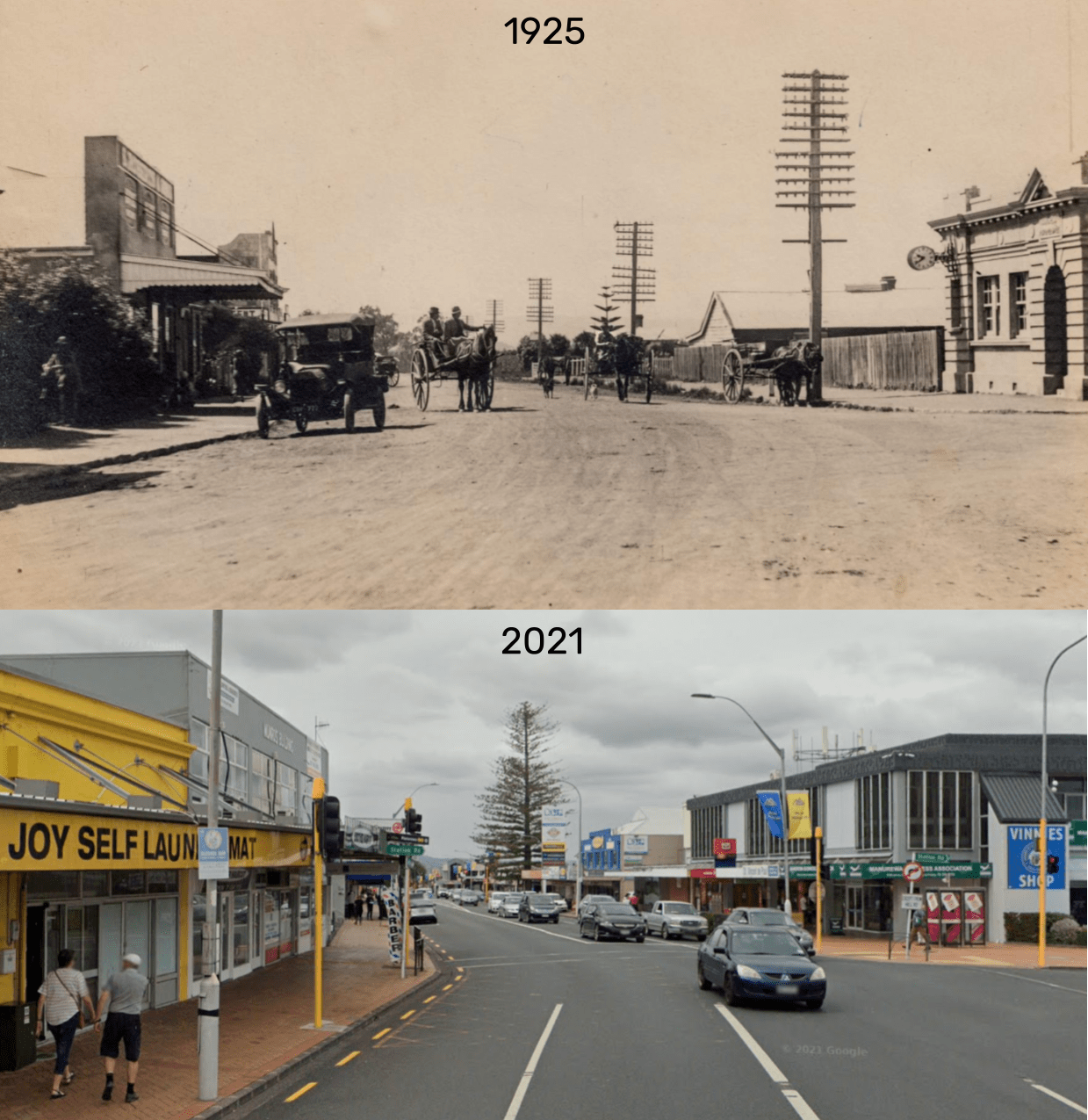 Great South RoadStation RoadHill road in Southmall Manurewa Then and