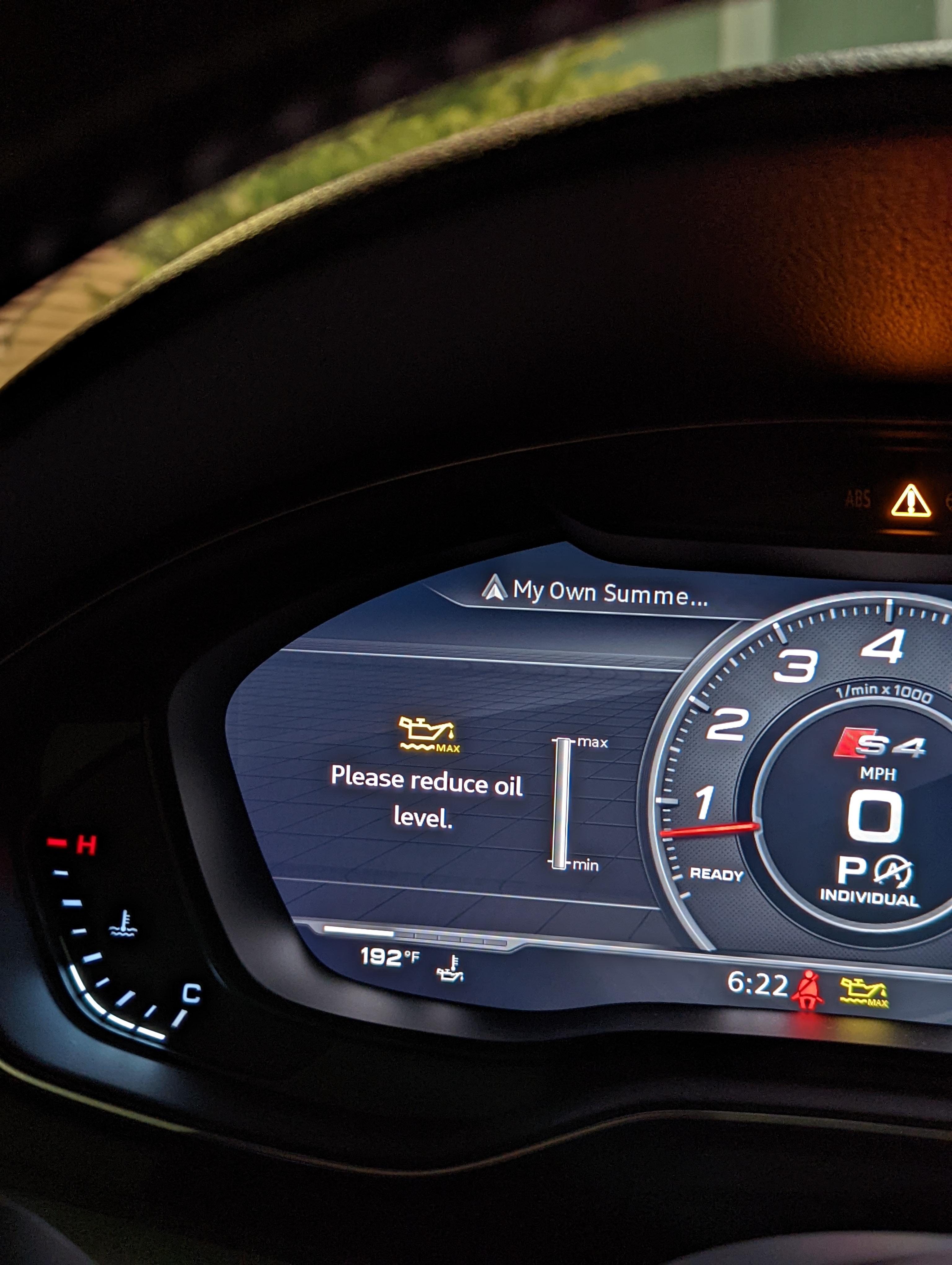 Reduce oil level? : r/Audi
