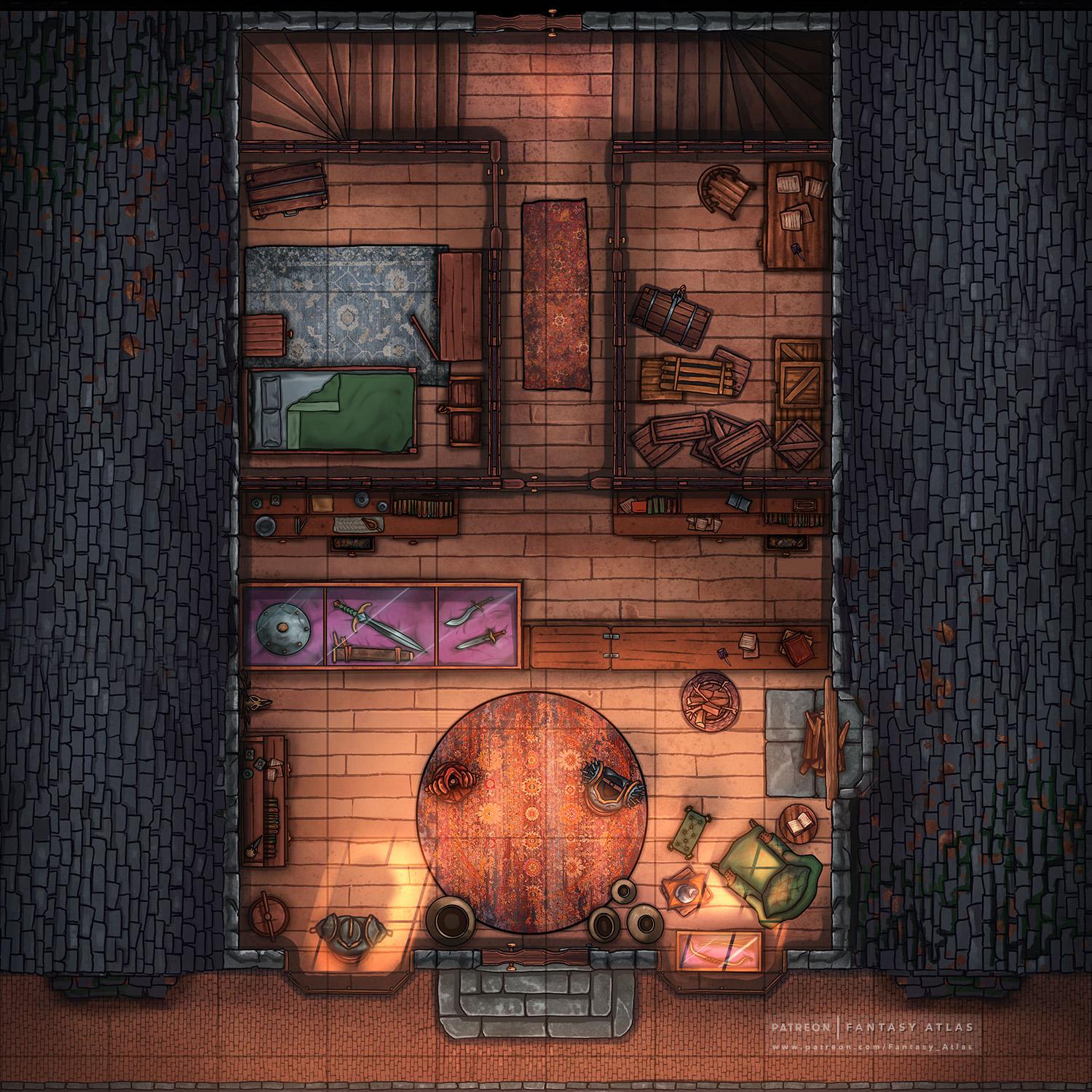 [10x10][Battlemap] Cosy Shop Front r/FantasyMaps