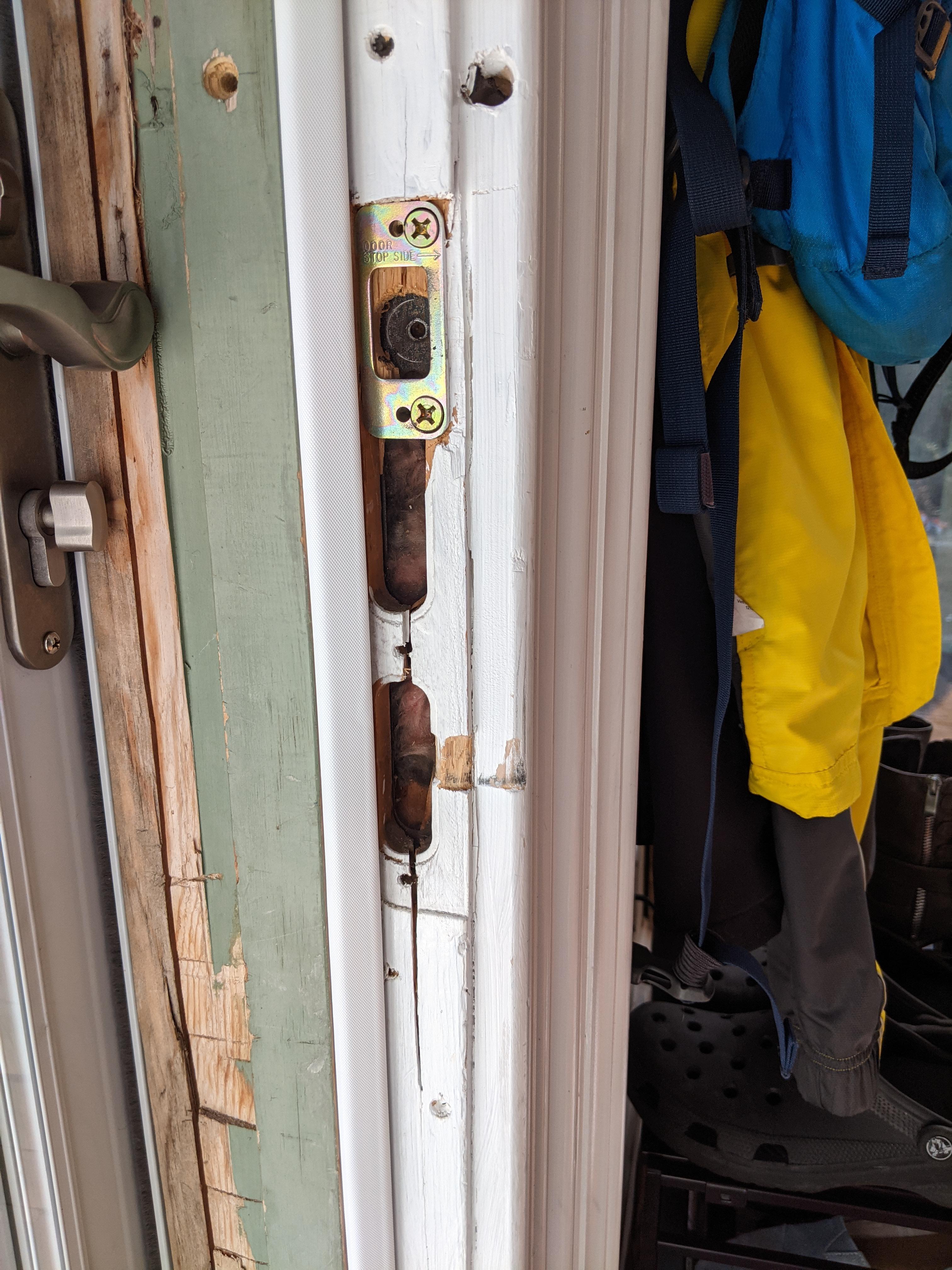 Repair hole in wooden door frame (details in comments) r/fixit