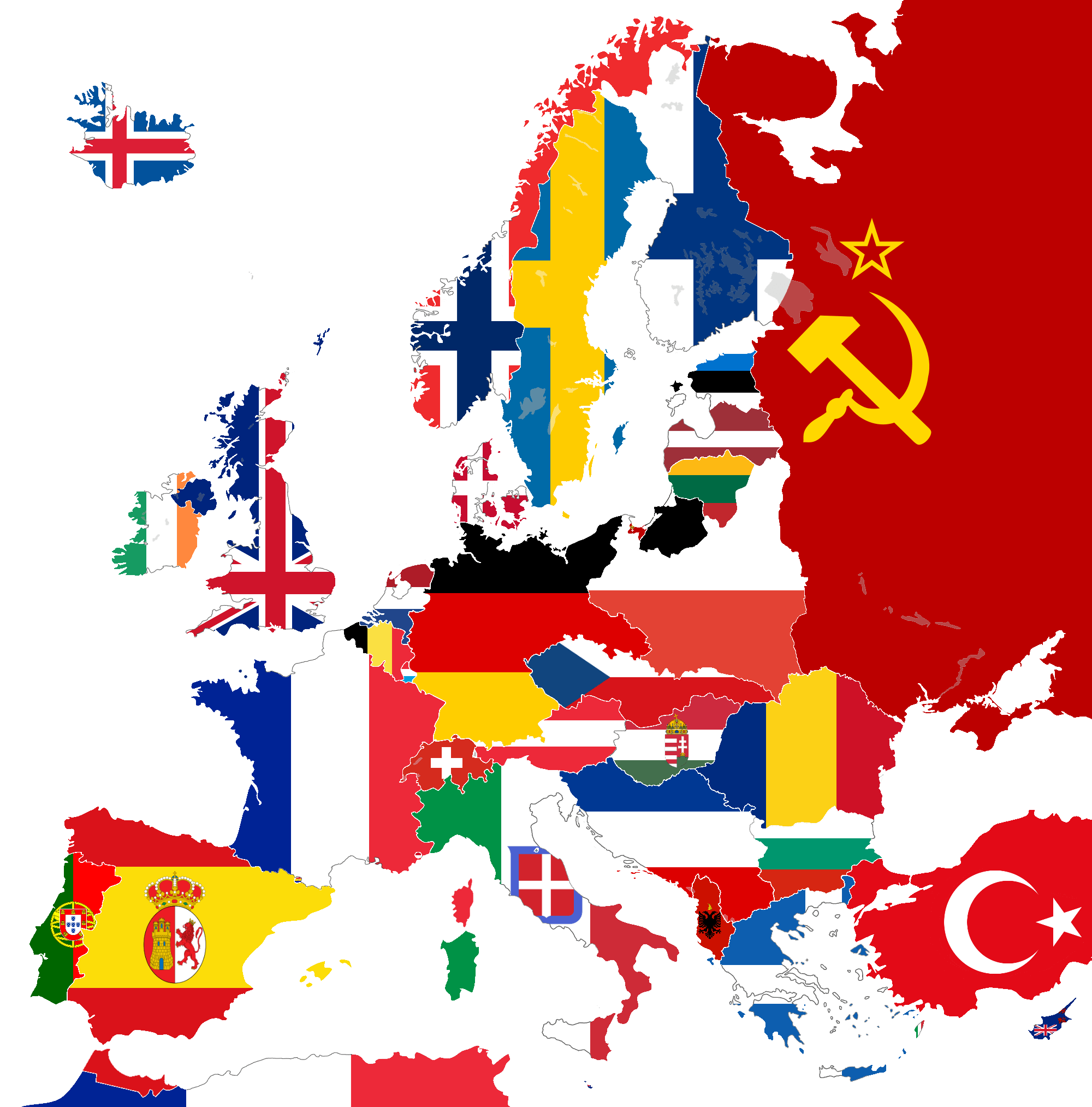 Ww2 Map Of Europe With Flags