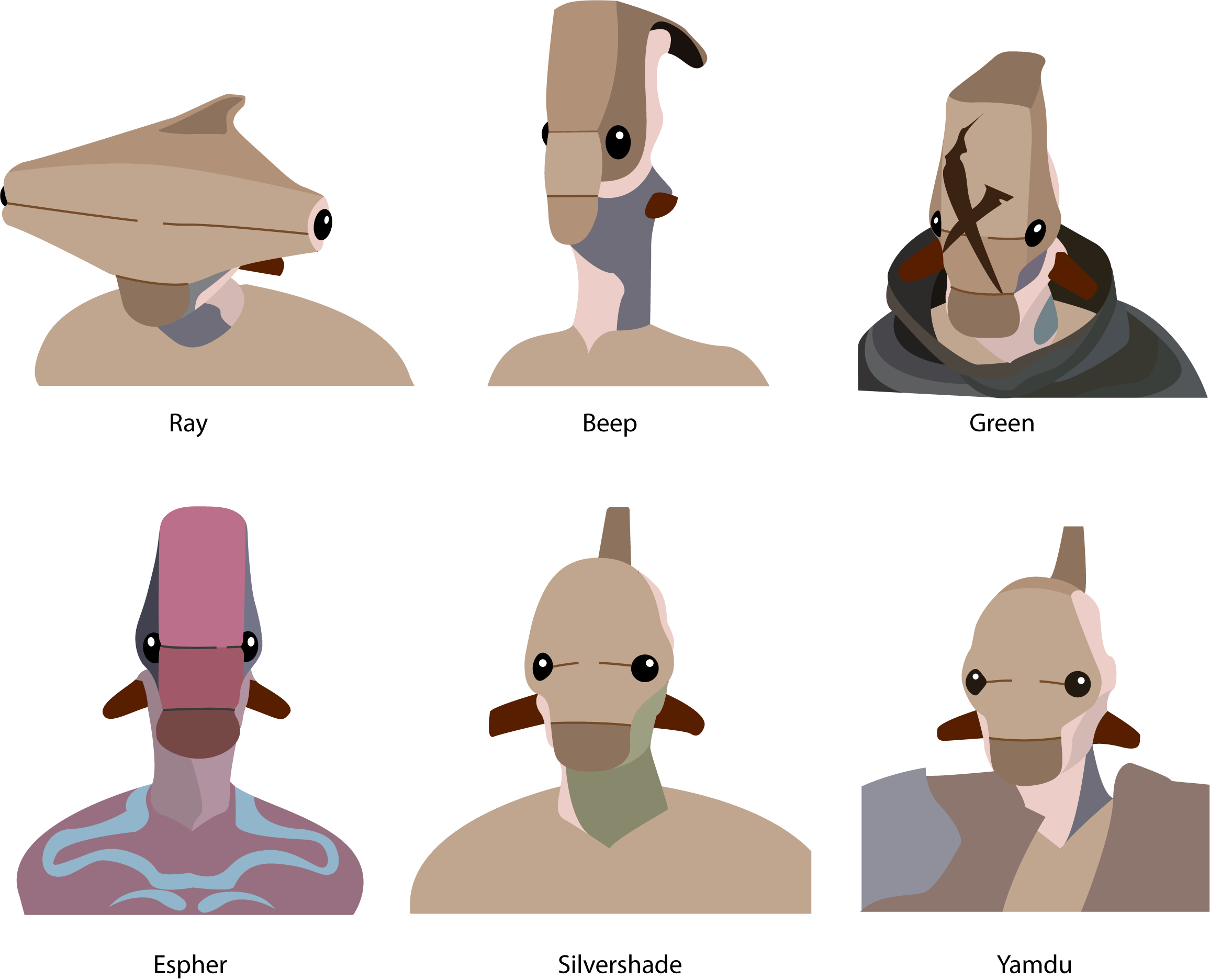 My art about 6 Unique Hiver r/Kenshi