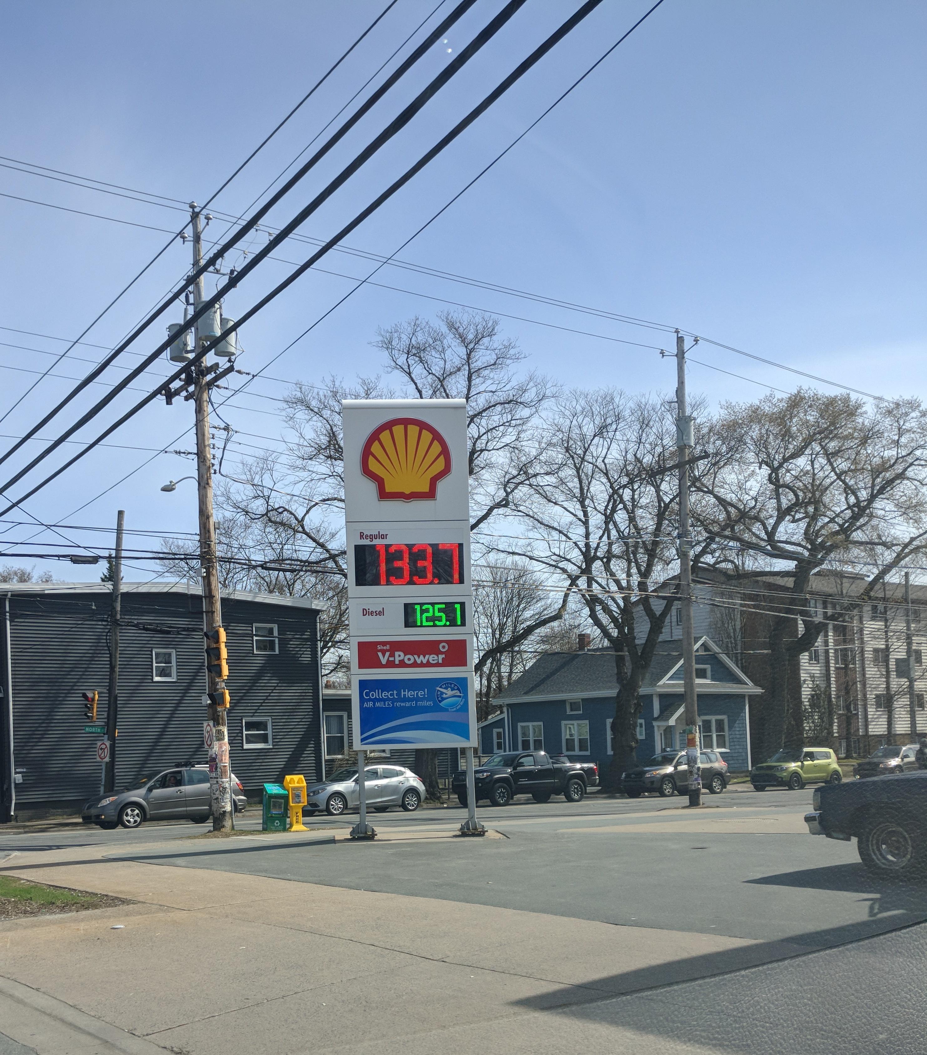 Price of gas is 133.7 today r/halifax