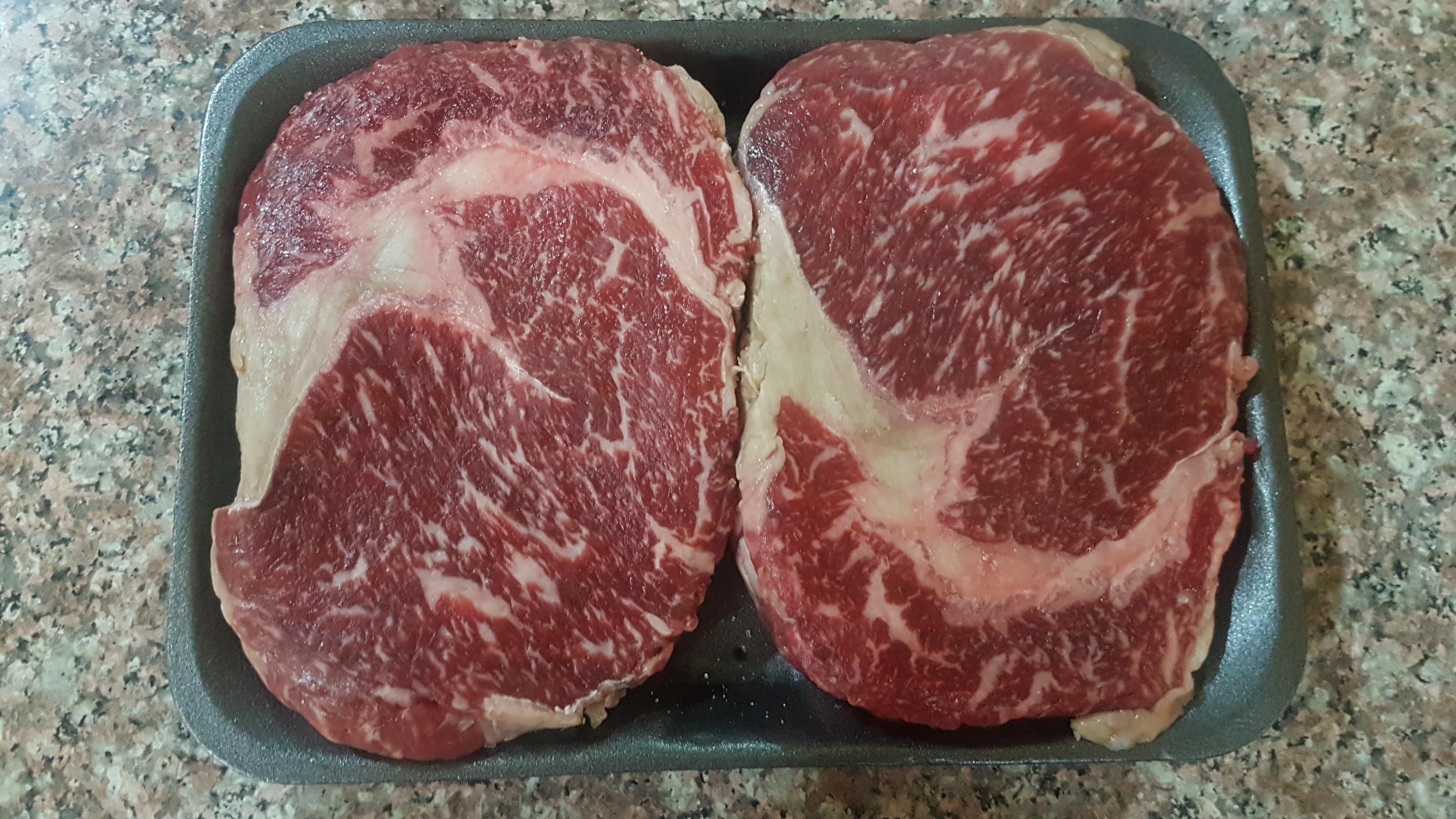 Bought some beautifully marbled ribeye r/steak