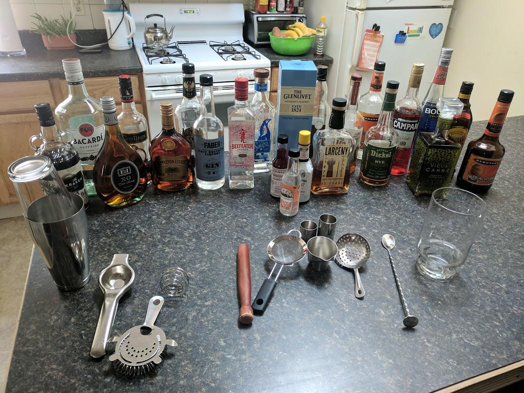 Just a college student's eclectic collection of liquor he spent too