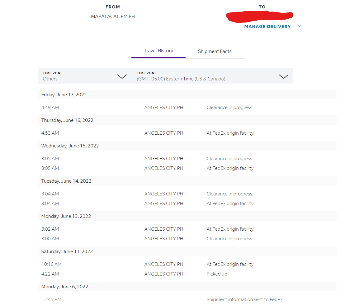 Clearance in progress fedex in Philippines? r/Repsneakers