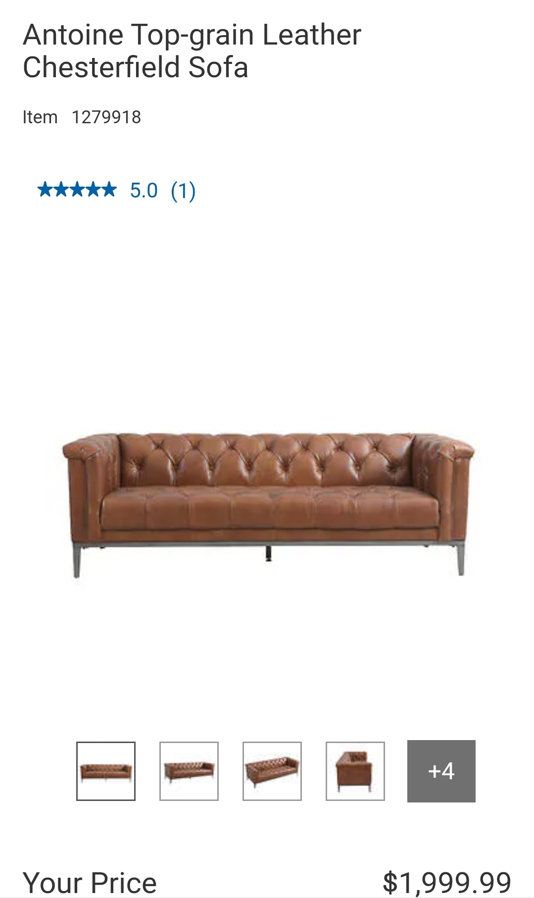 Has anyone bought this Antoine leather Chesterfield couch from Costco