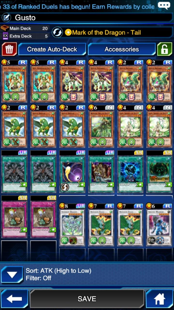 [Deck] Fun and fairly consistent Gusto Synchro deck I’ve been playing around with DuelLinks