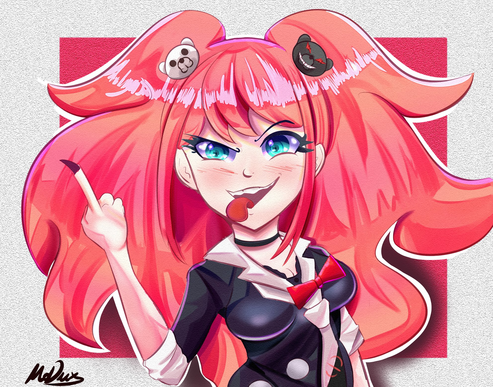 Junko flipping the bird (by me) r/danganronpa