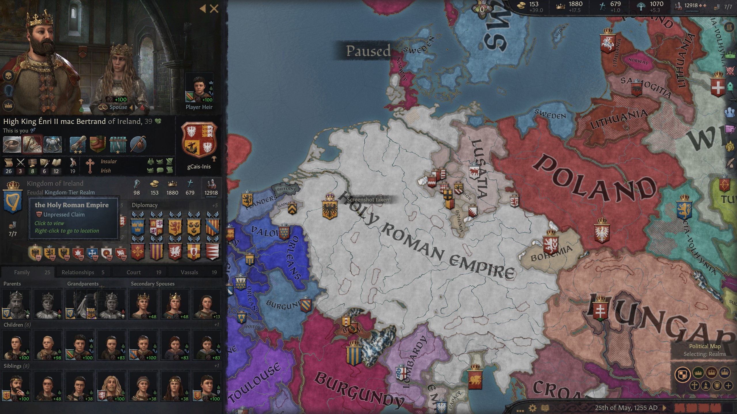 I have a claim on the Holy Roman Empire, I'm only 73 hours into CK3 but