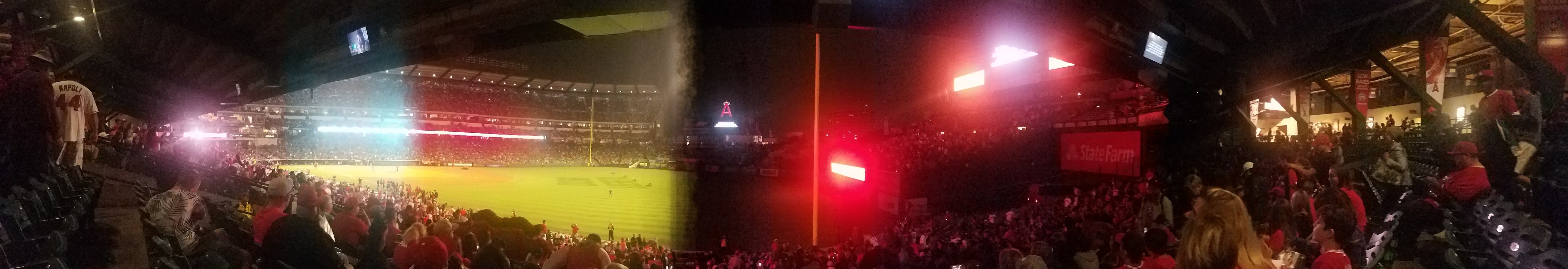 Took this panorama a few weeks ago at Angels Stadium as lights went out