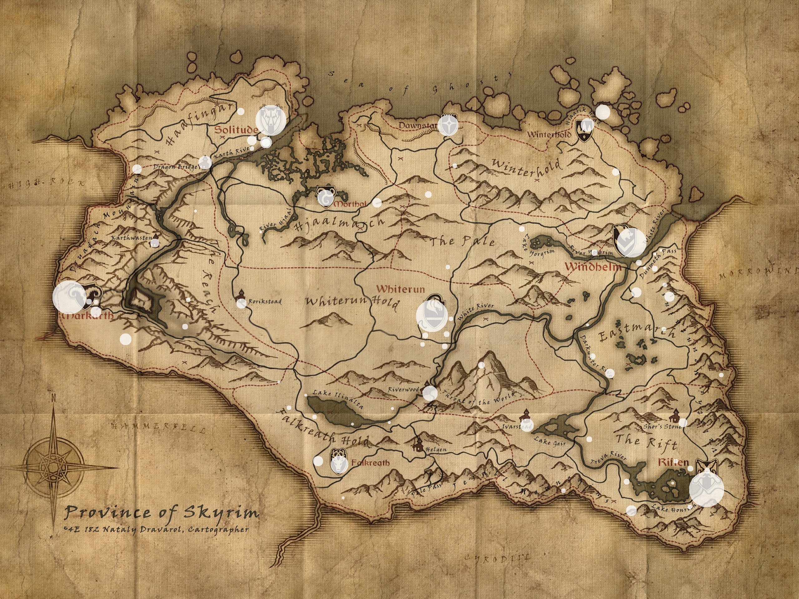 I made a population map of Skyrim r/skyrim